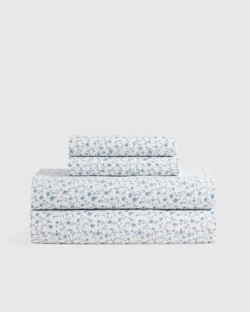 Organic Crisp Percale Floral Sheet Set