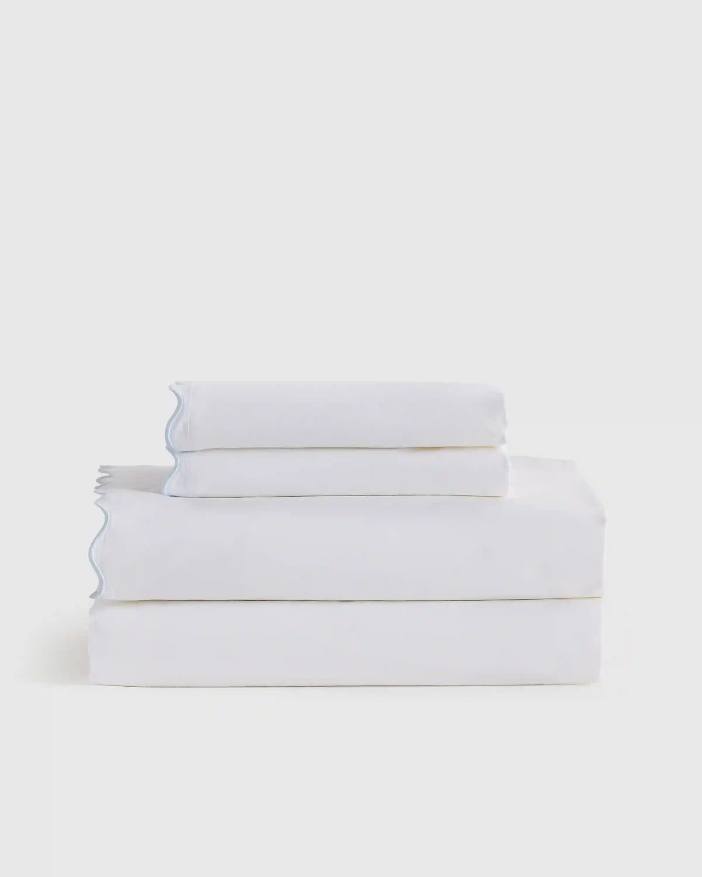 Organic Crisp Percale Scallop Sheet Set