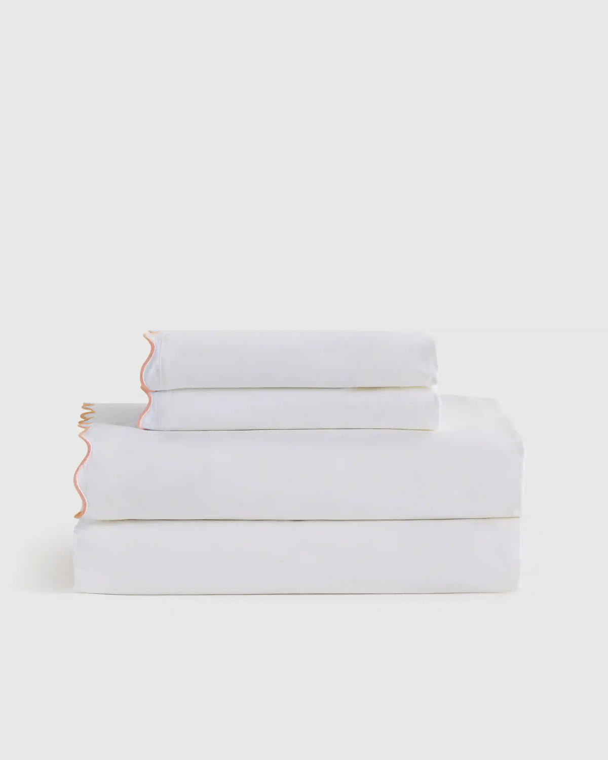 Organic Crisp Percale Scallop Sheet Set