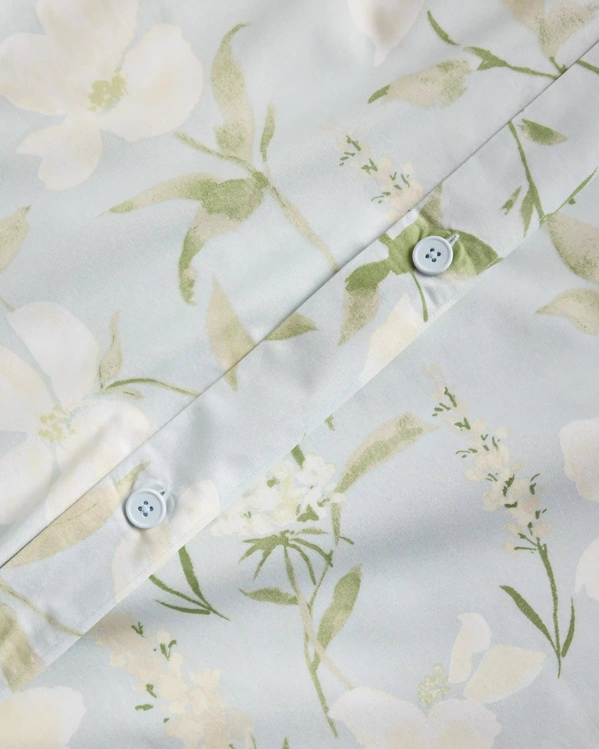 Organic Crisp Percale Floral Duvet Cover Set