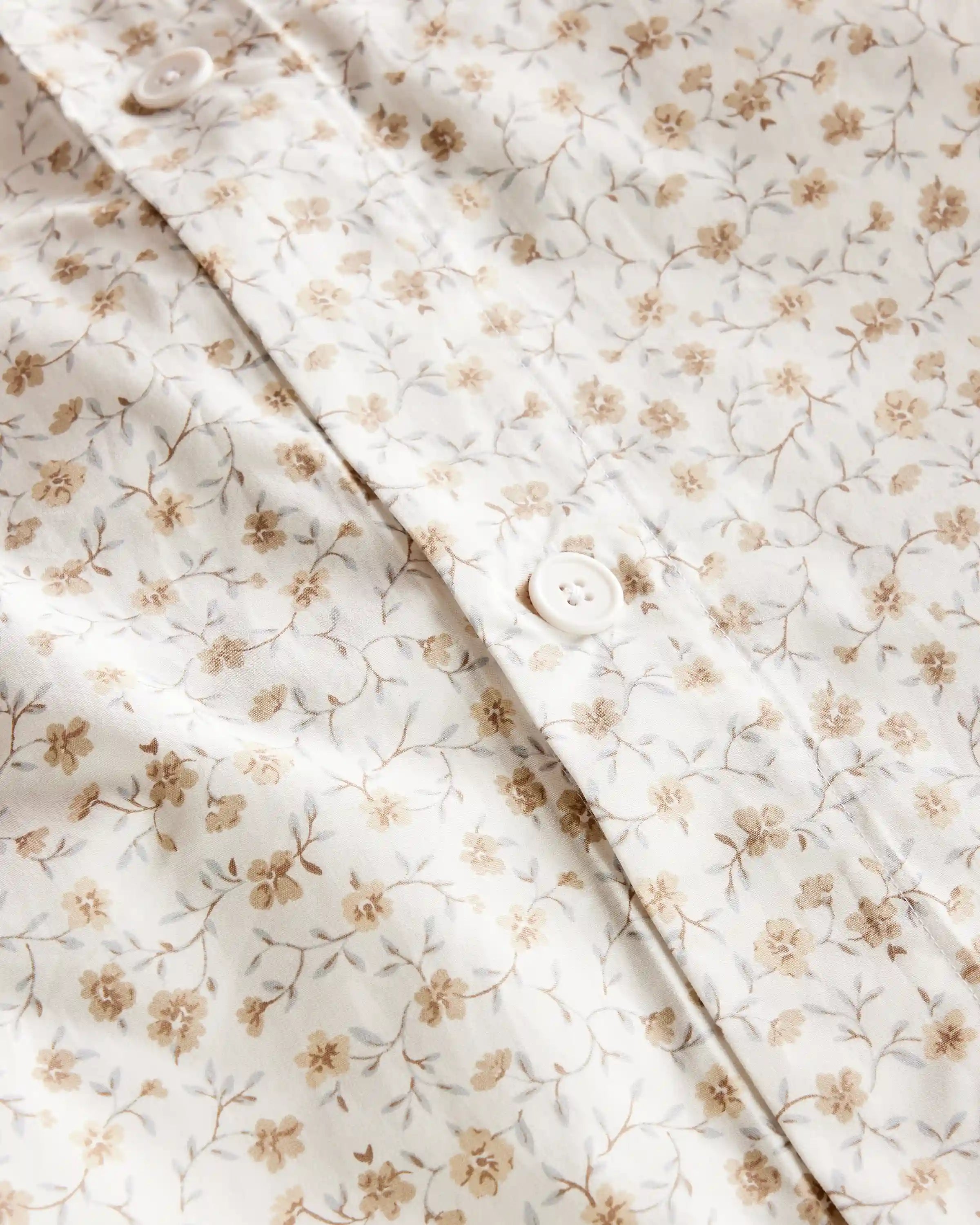 Organic Crisp Percale Floral Duvet Cover Set