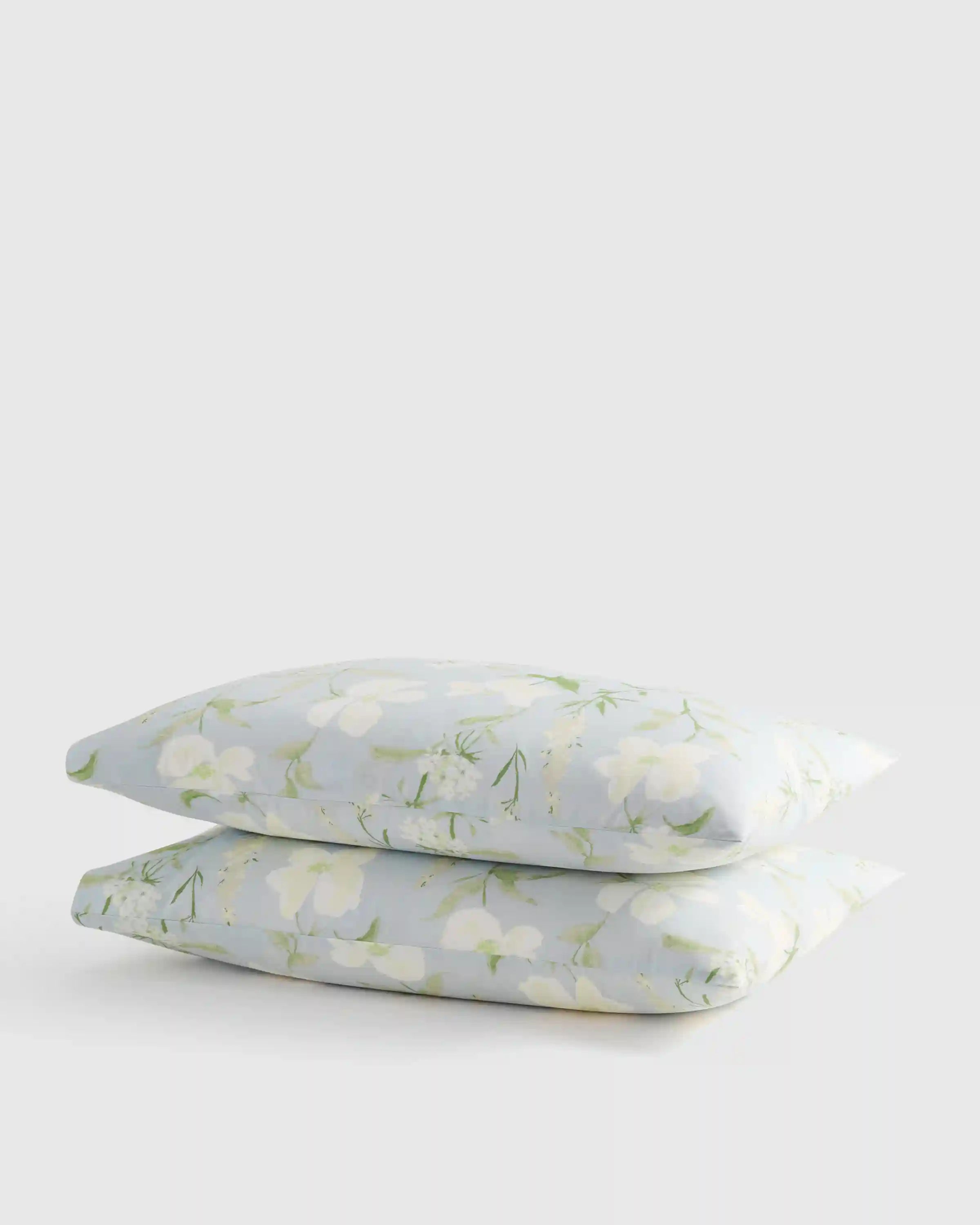 Organic Crisp Percale Floral Pillowcase Set