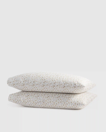 Organic Crisp Percale Floral Pillowcase Set