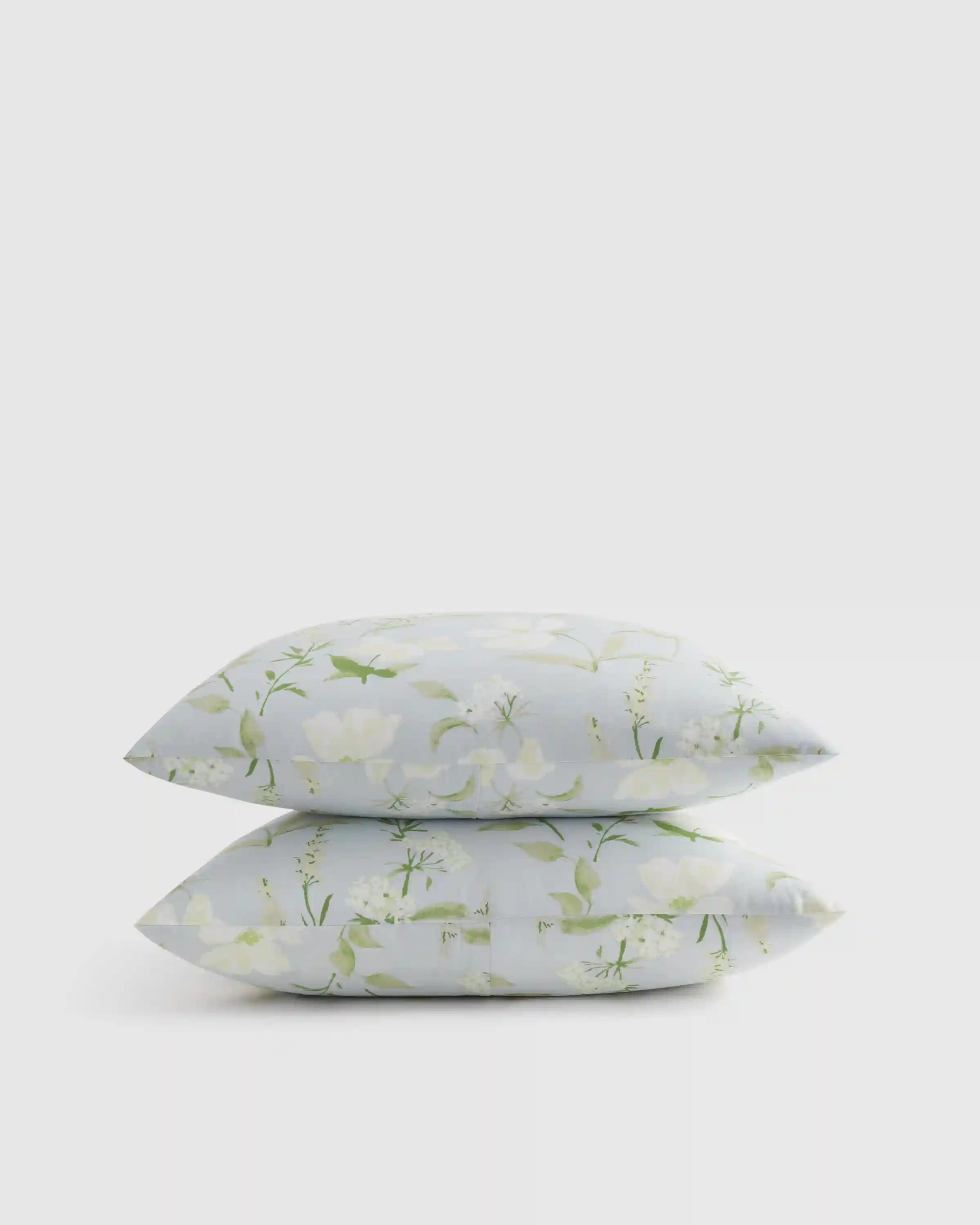 Organic Crisp Percale Floral Sham Set