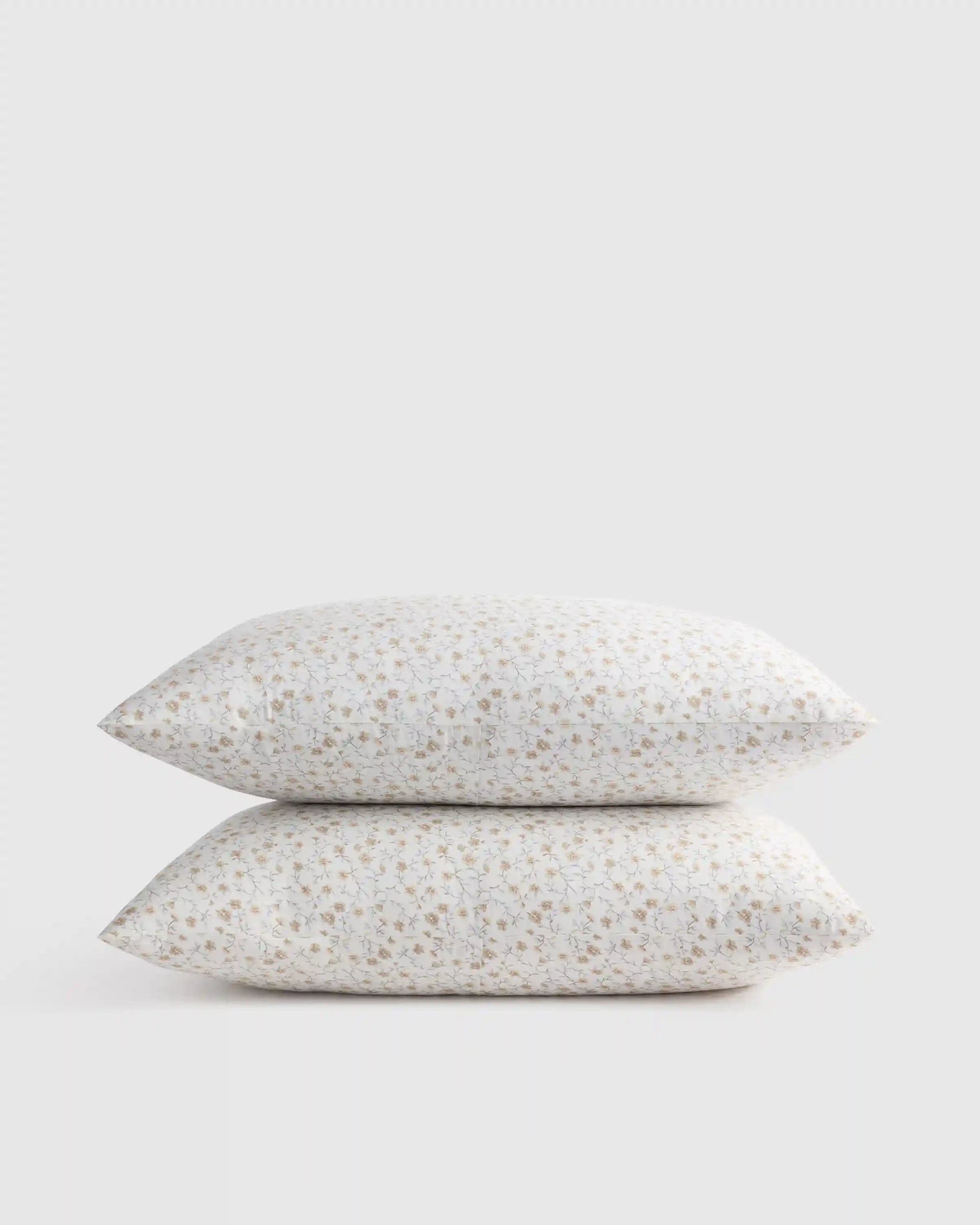 Organic Crisp Percale Floral Sham Set