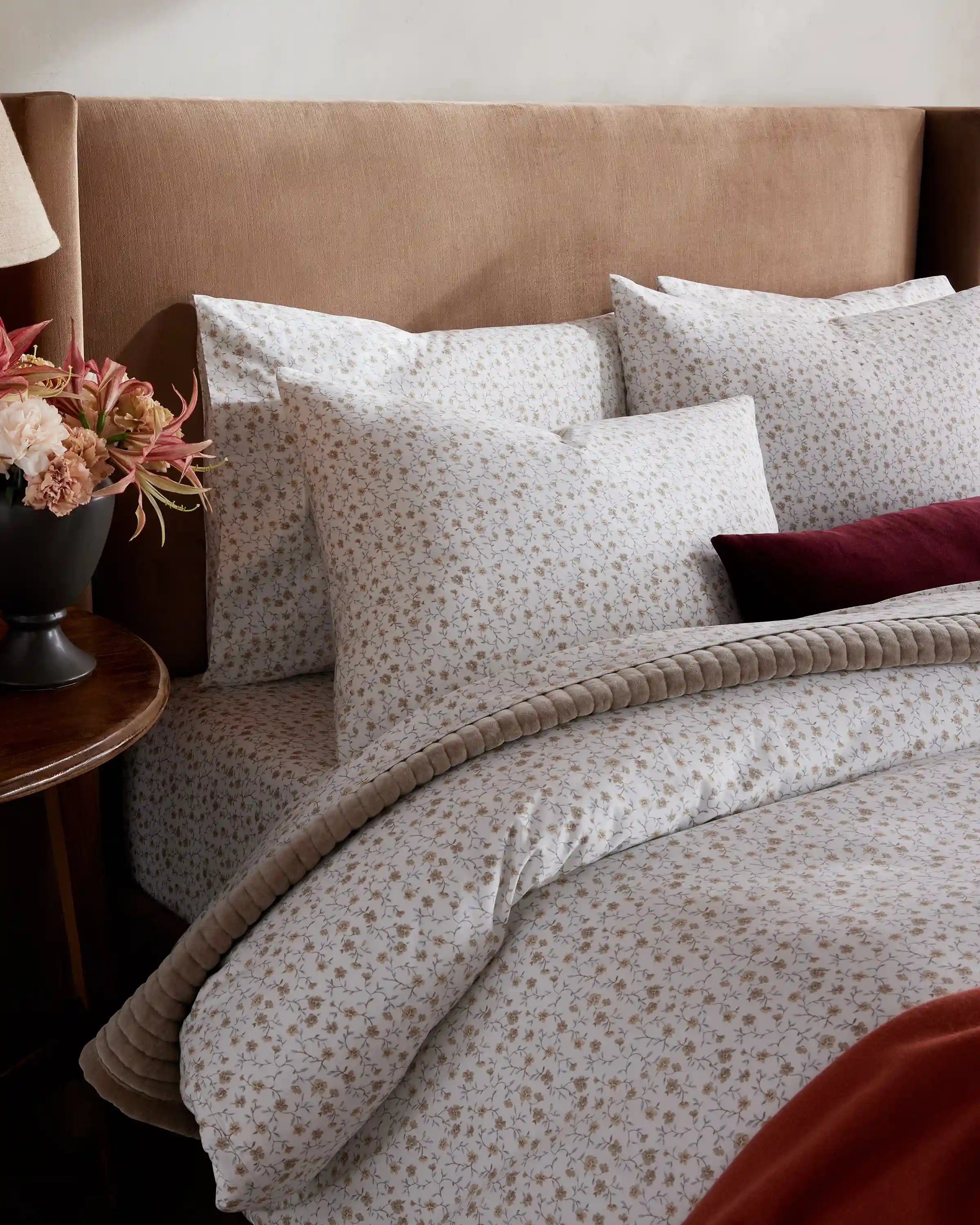 Organic Crisp Percale Floral Duvet Cover Set