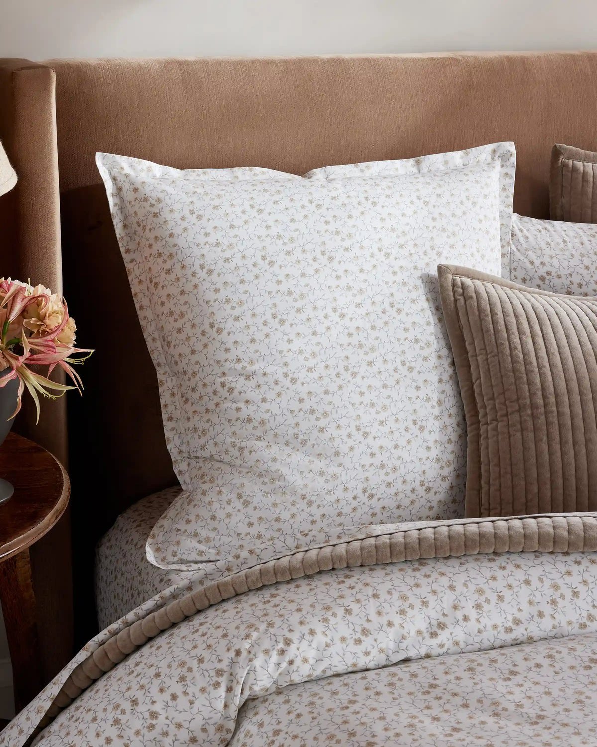 Organic Crisp Percale Floral Euro Sham