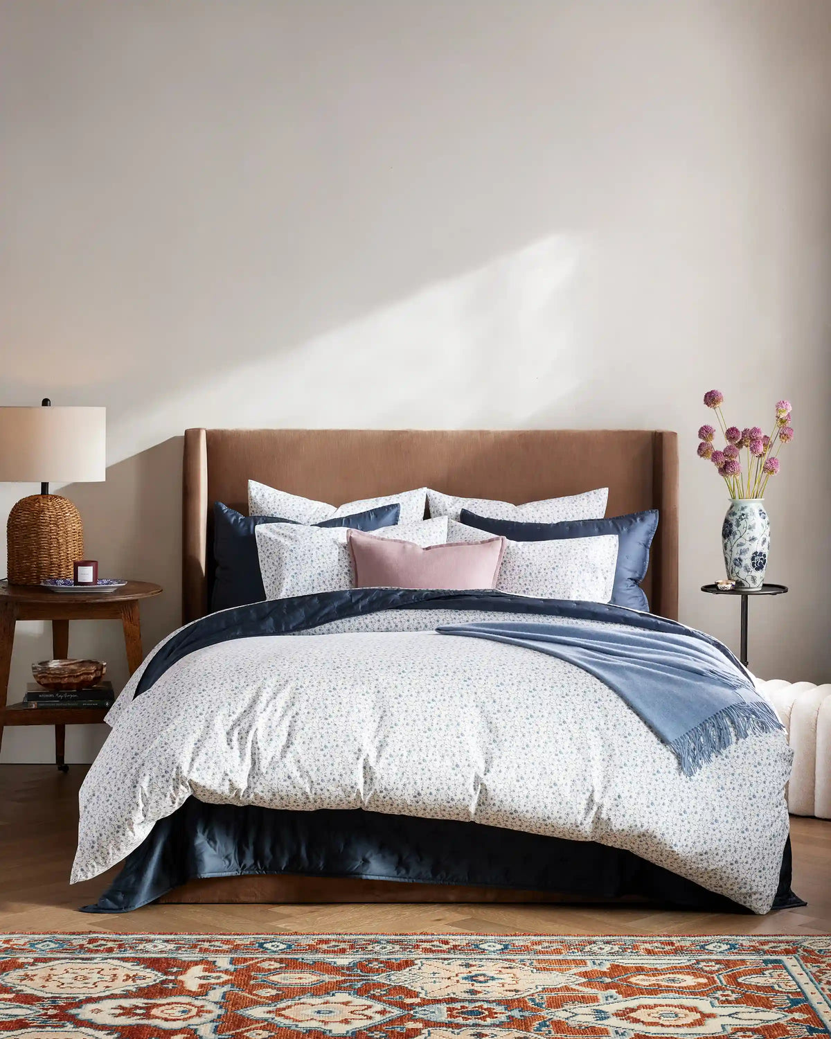 Organic Crisp Percale Floral Sham Set