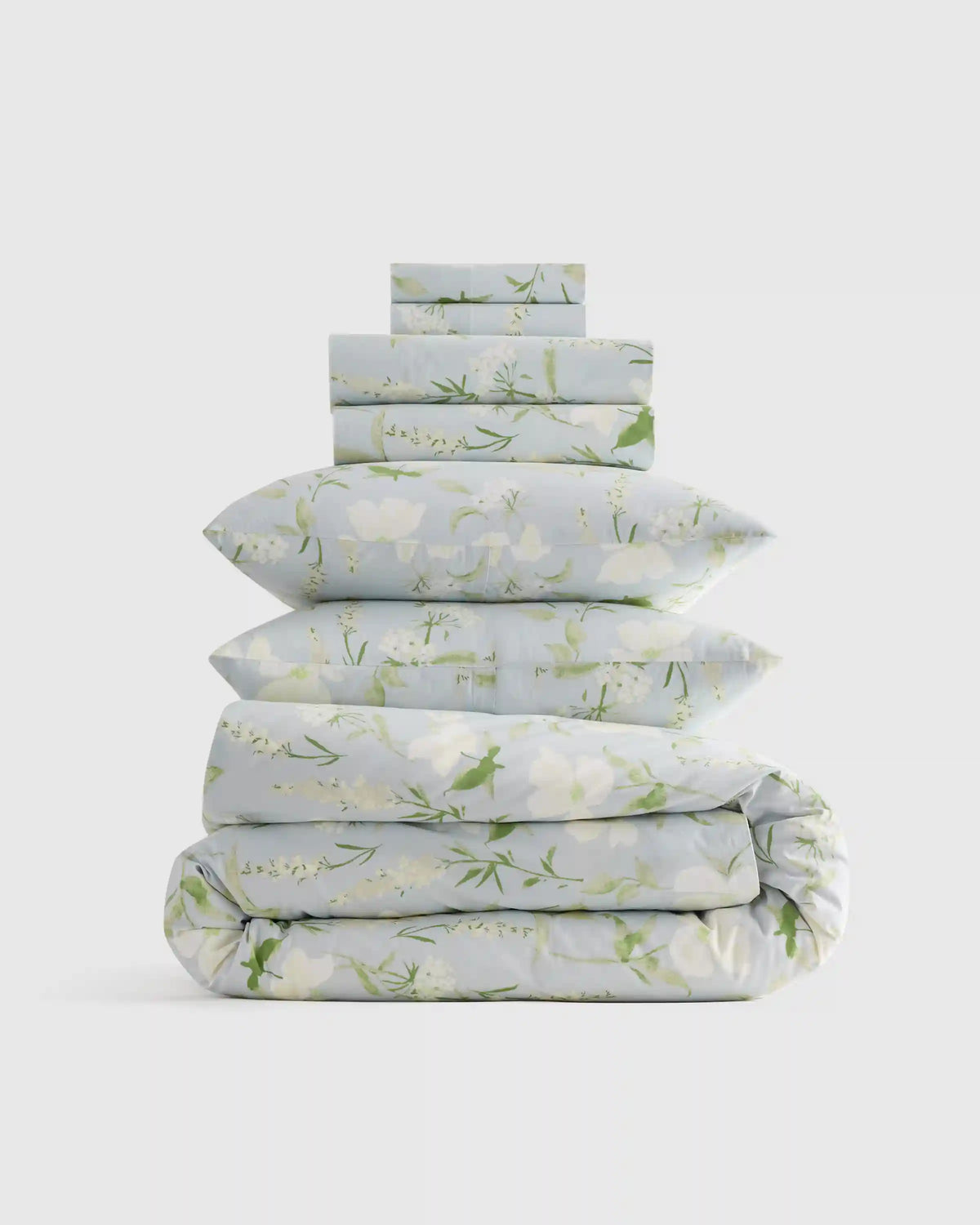 Organic Crisp Percale Floral Deluxe Bedding Bundle