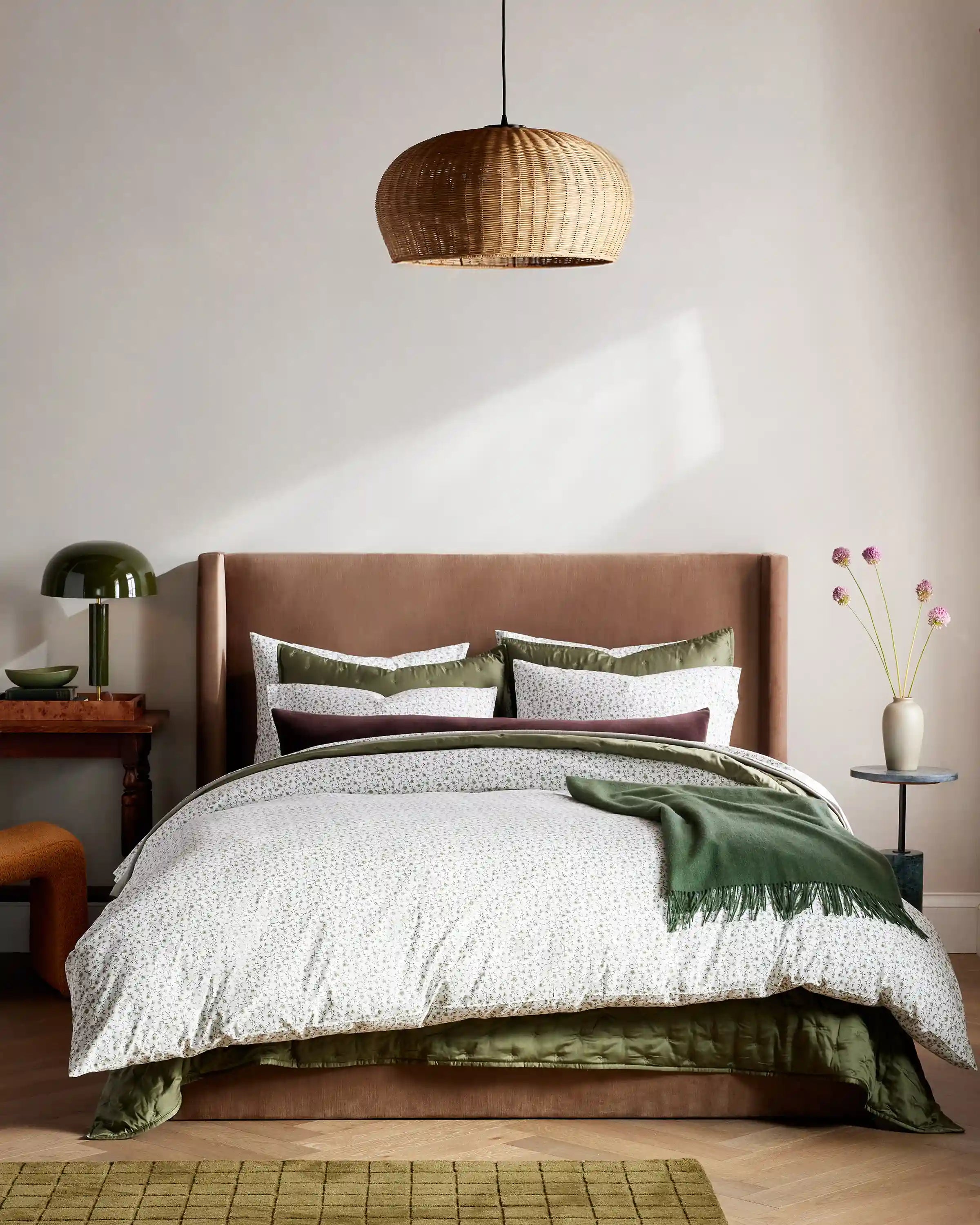 Organic Crisp Percale Floral Sham Set