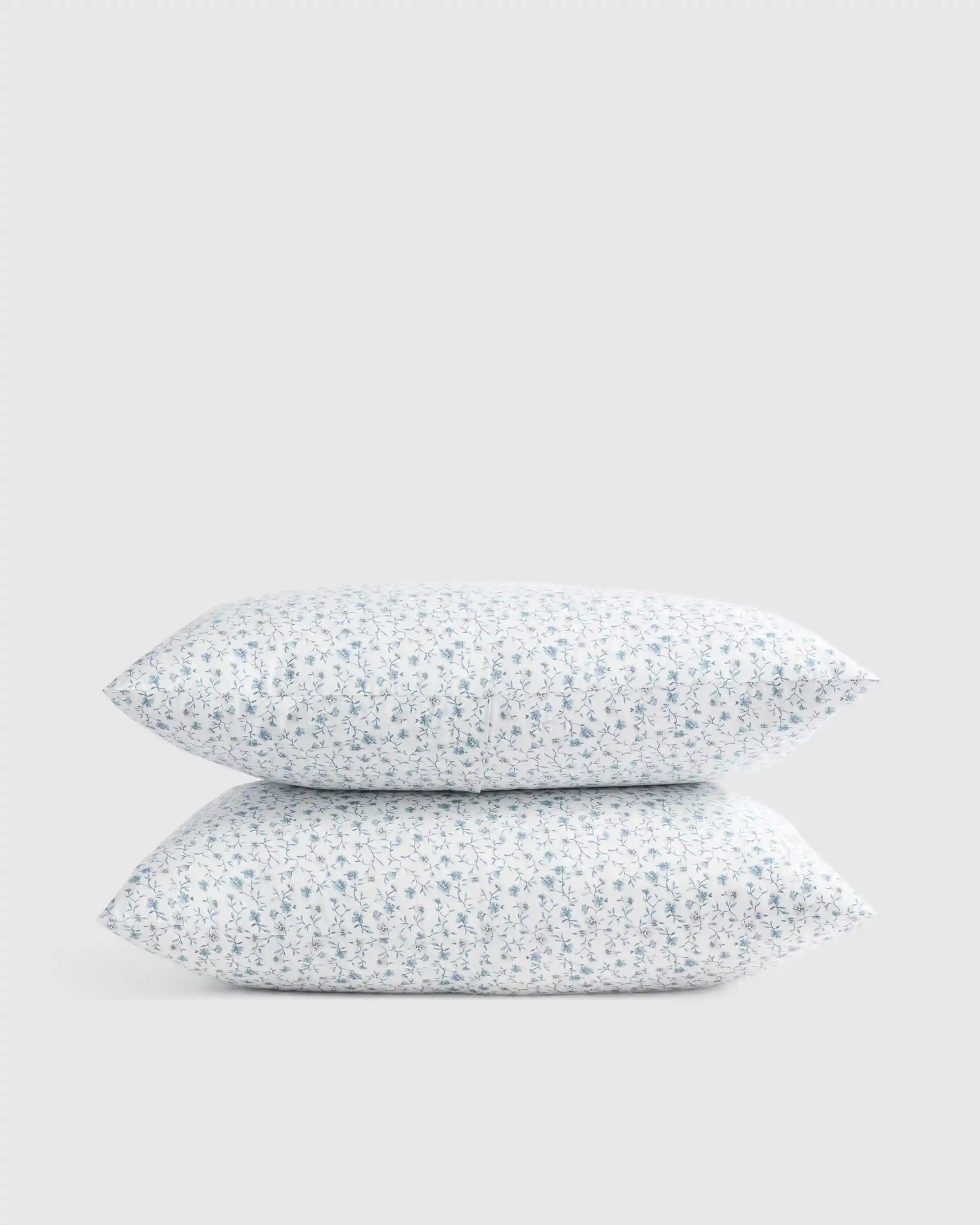 Organic Crisp Percale Floral Sham Set