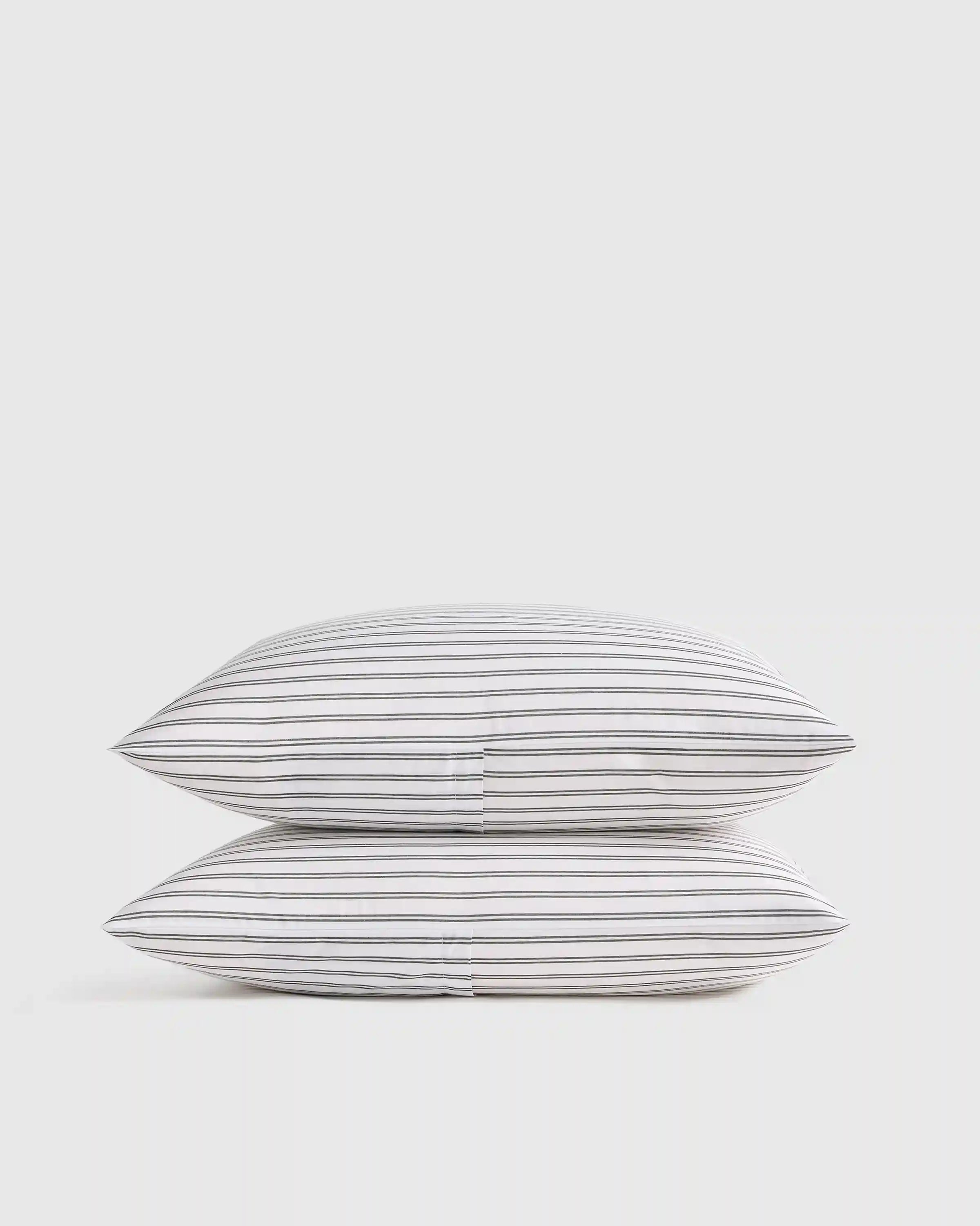 Organic Crisp Percale Double Stripe Sham Set