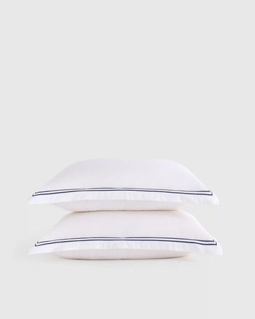 Organic Crisp Percale Embellished Sham Set