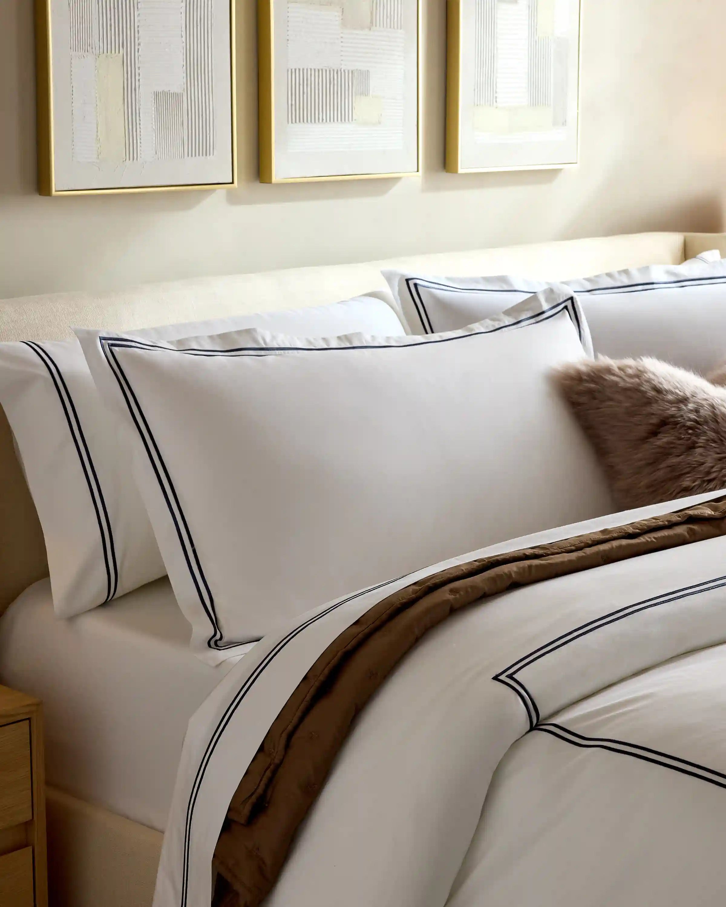 Organic Crisp Percale Embellished Deluxe Bedding Bundle