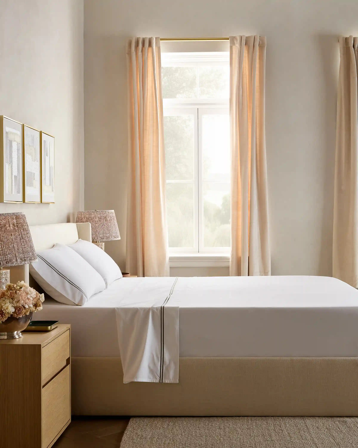 Organic Crisp Percale Embellished Deluxe Bedding Bundle