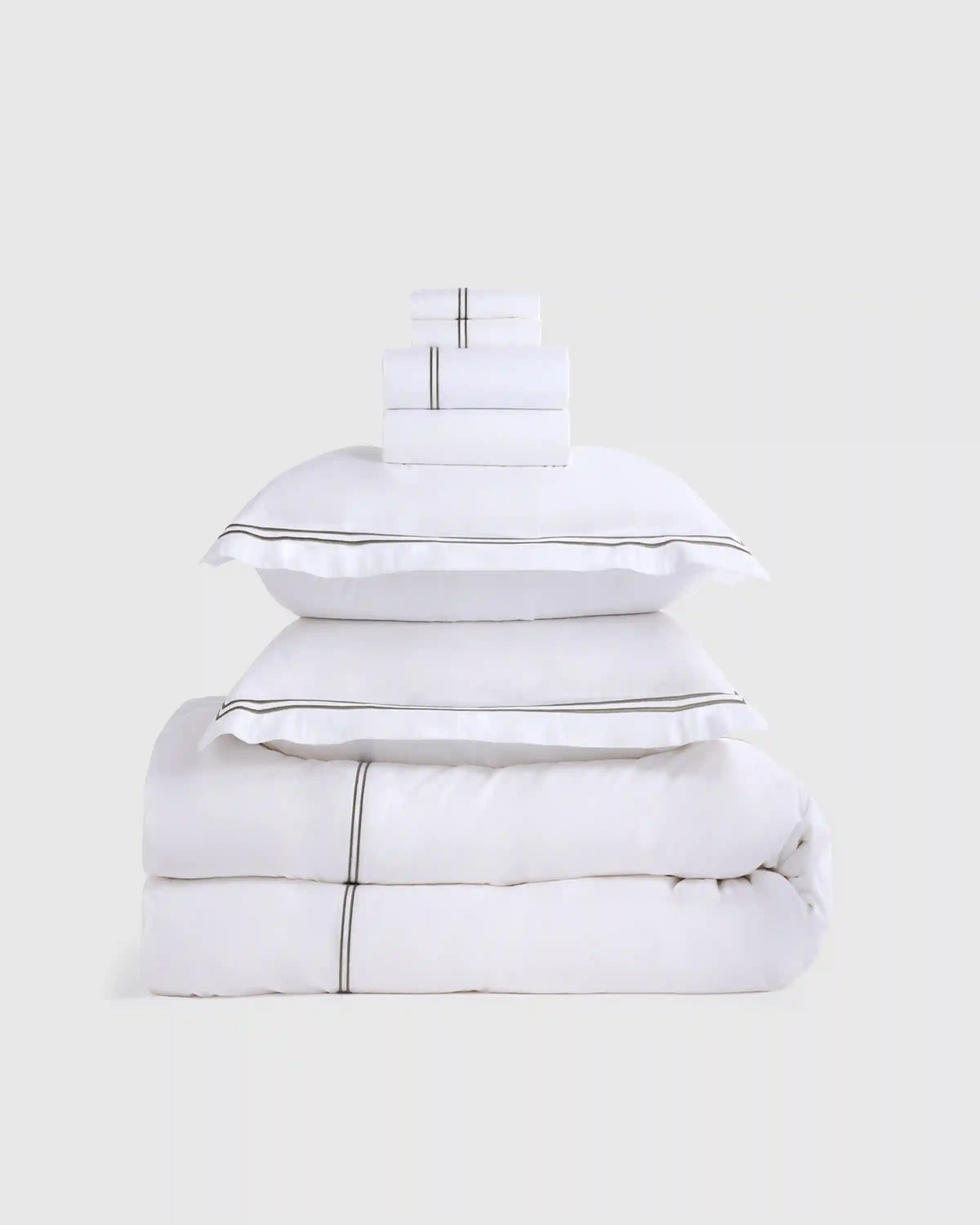 Organic Crisp Percale Embellished Deluxe Bedding Bundle