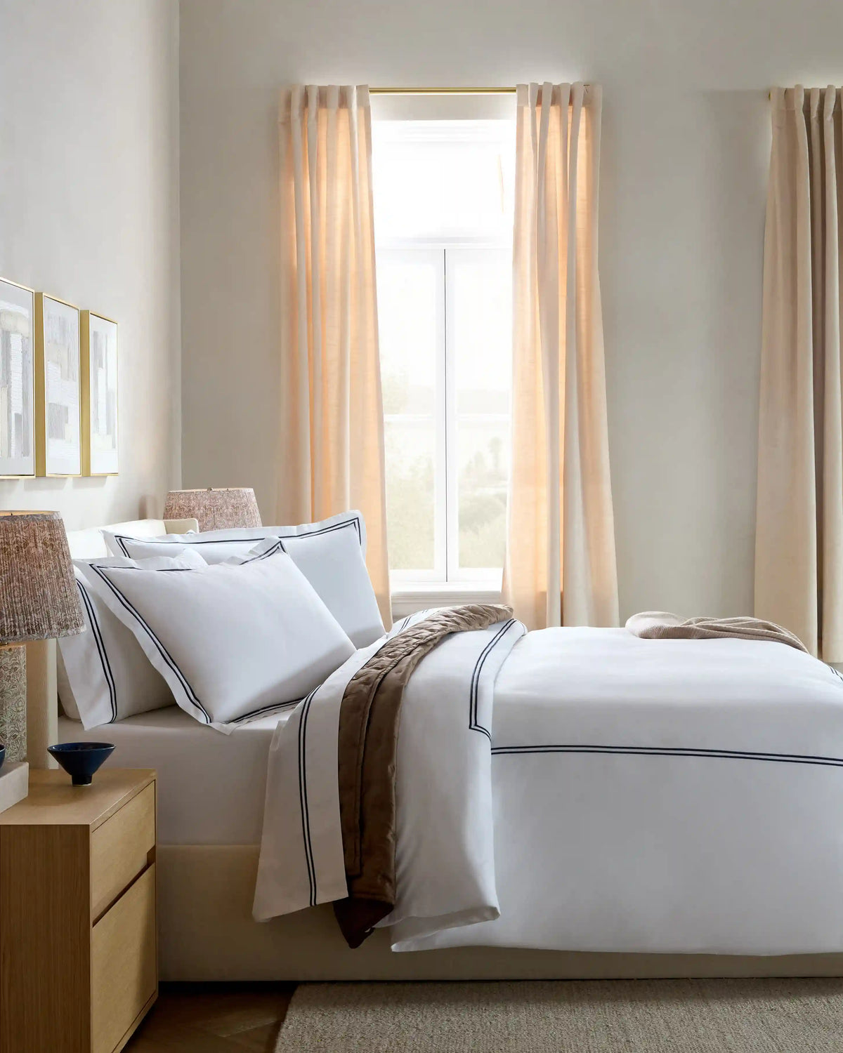 Organic Crisp Percale Embellished Deluxe Bedding Bundle