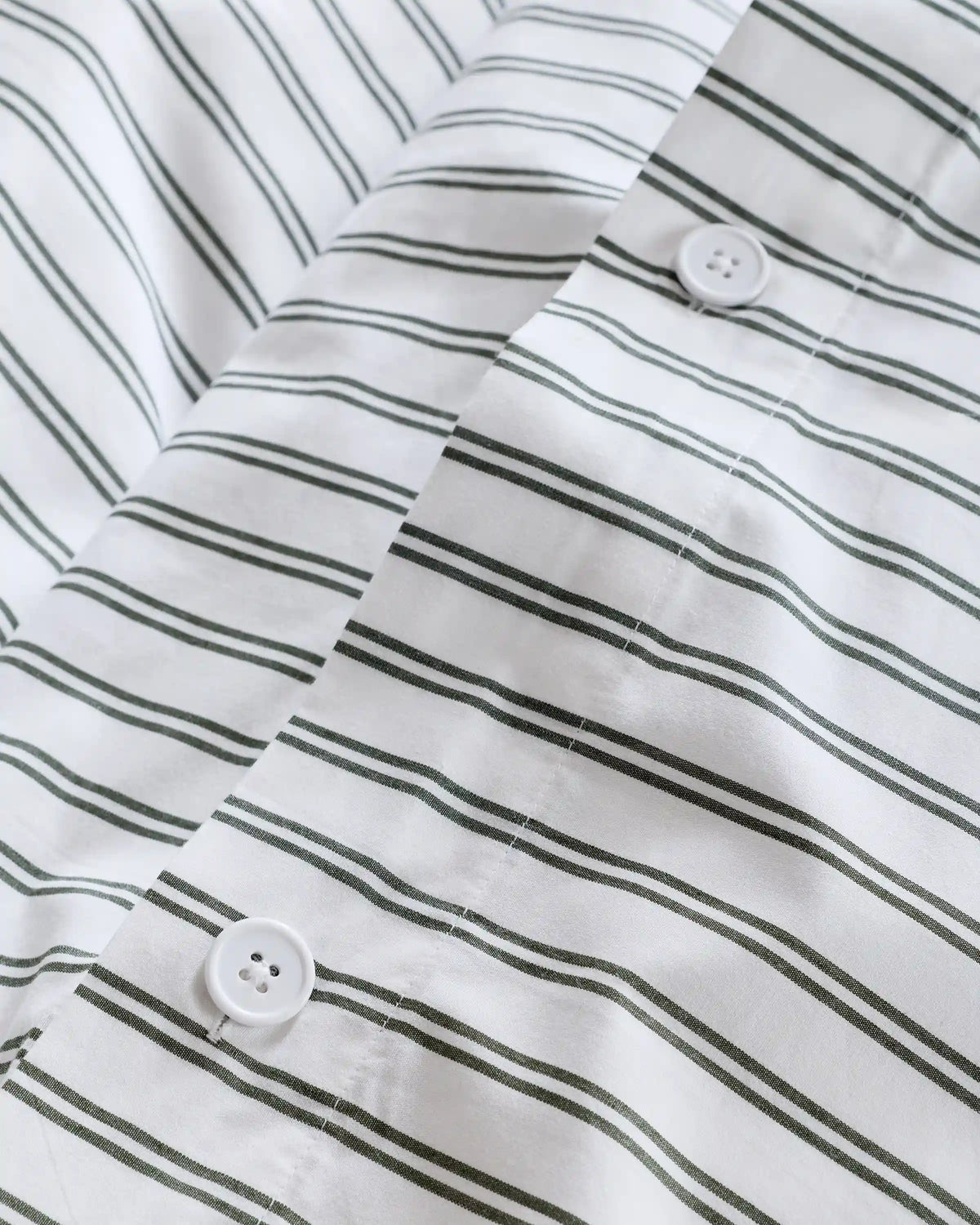 Organic Crisp Percale Double Stripe Duvet Cover Set