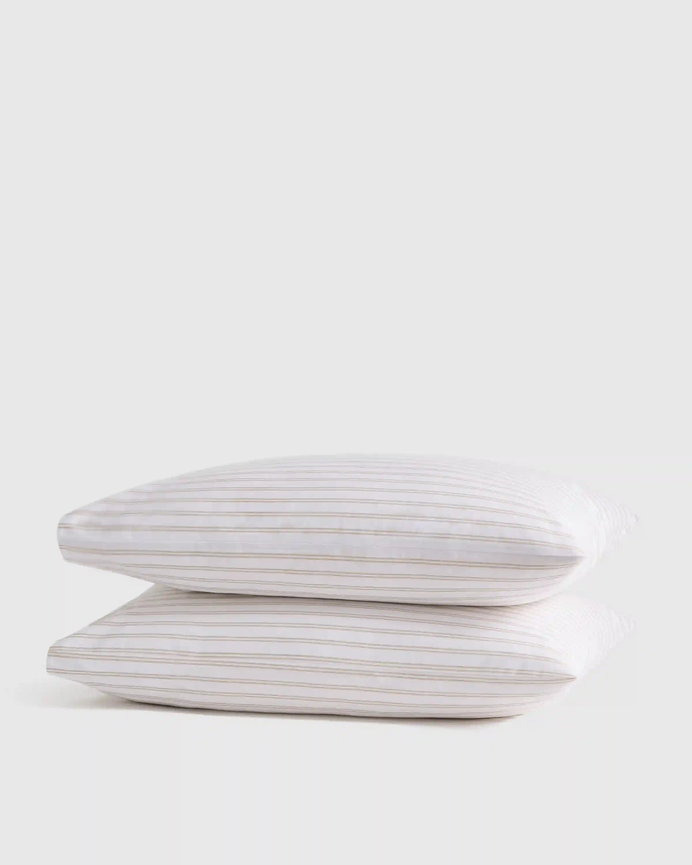 Organic Crisp Percale Double Stripe Pillowcase Set