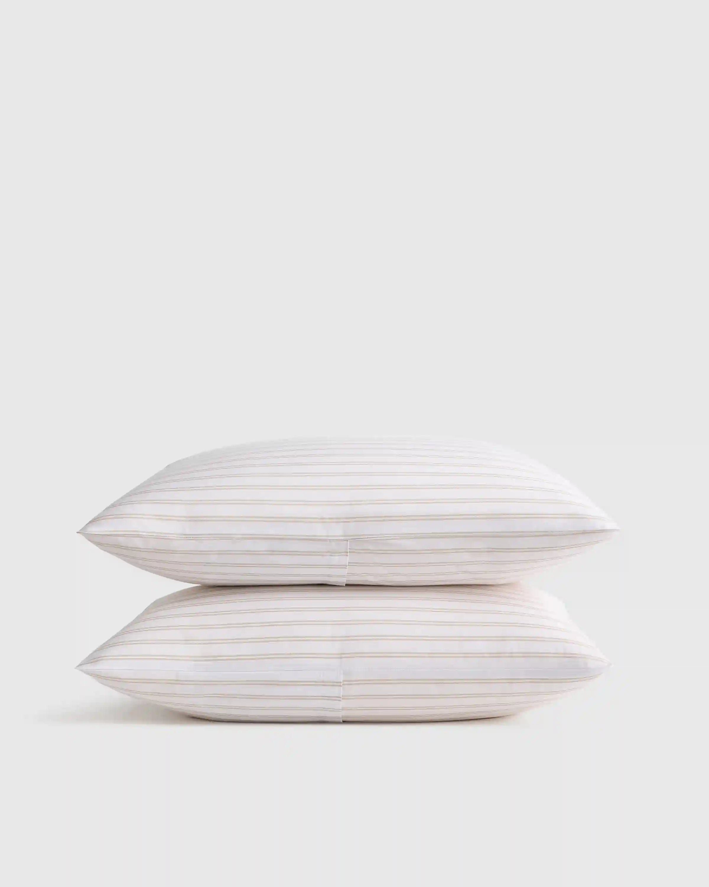 Organic Crisp Percale Double Stripe Sham Set