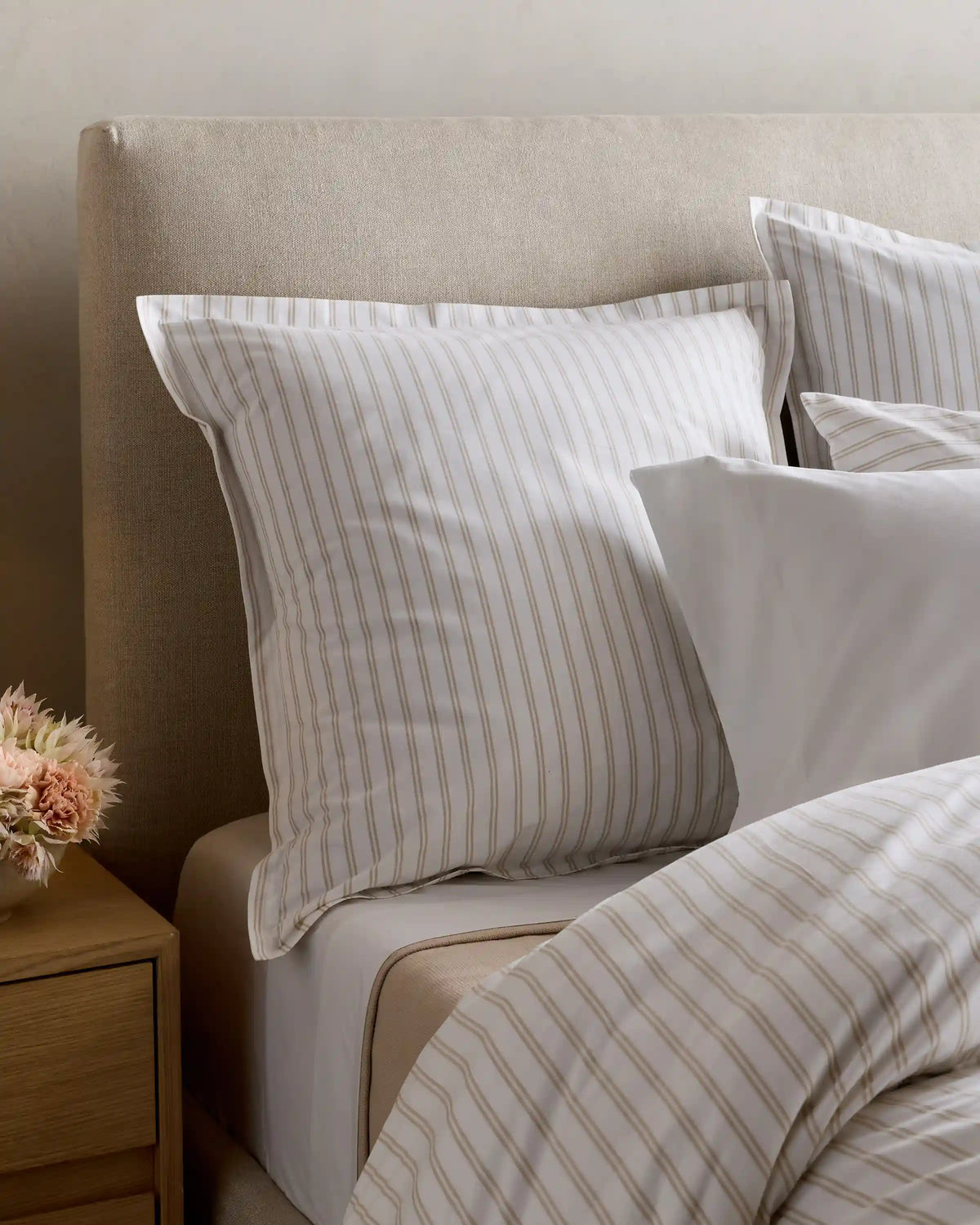 Organic Crisp Percale Double Stripe Euro Sham