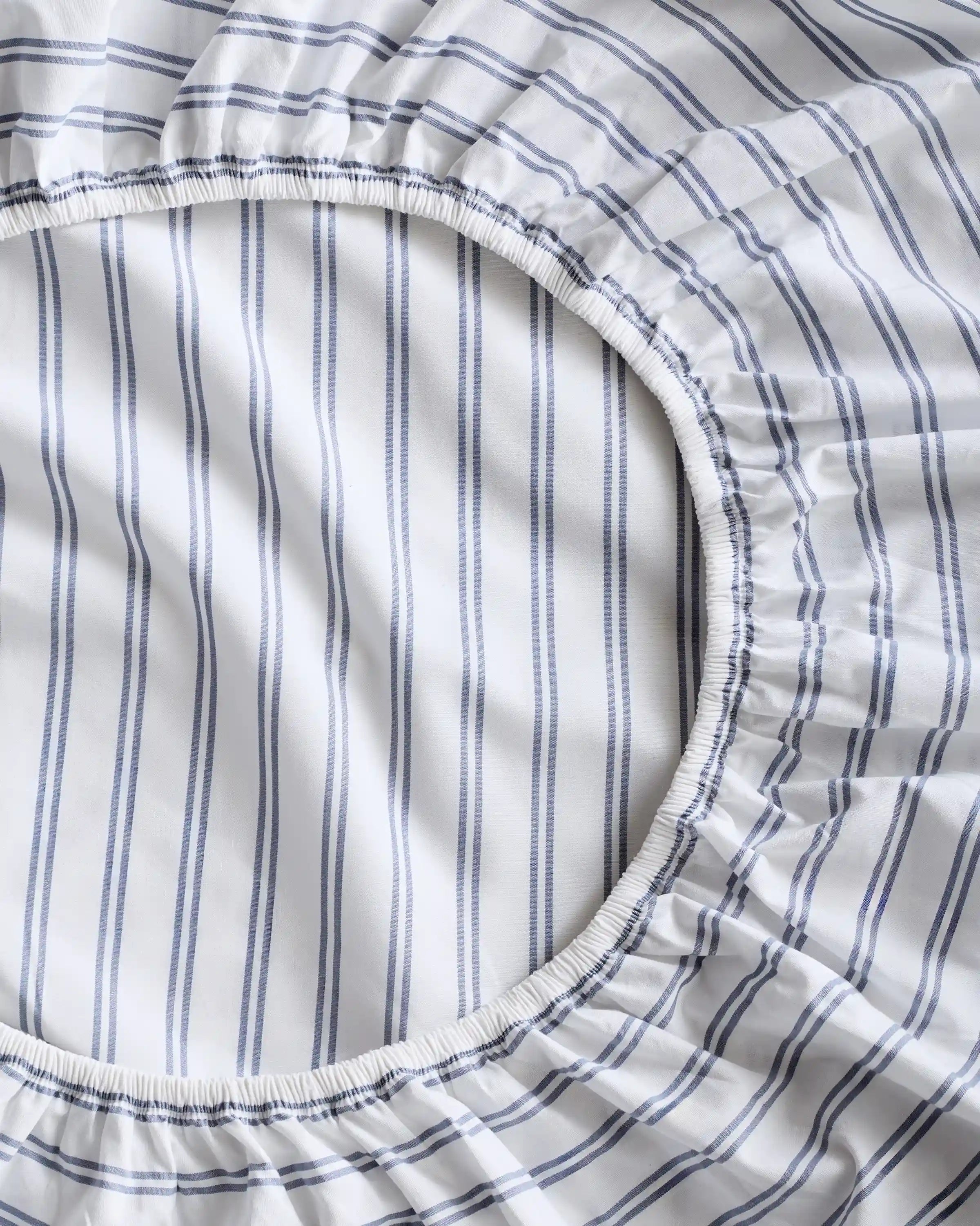 Organic Crisp Percale Double Stripe Sheet Set