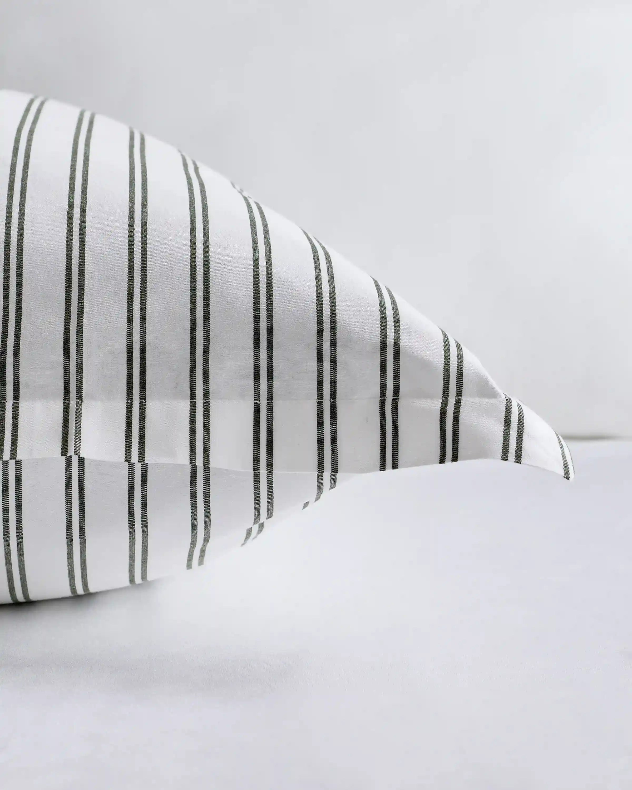 Organic Crisp Percale Double Stripe Euro Sham