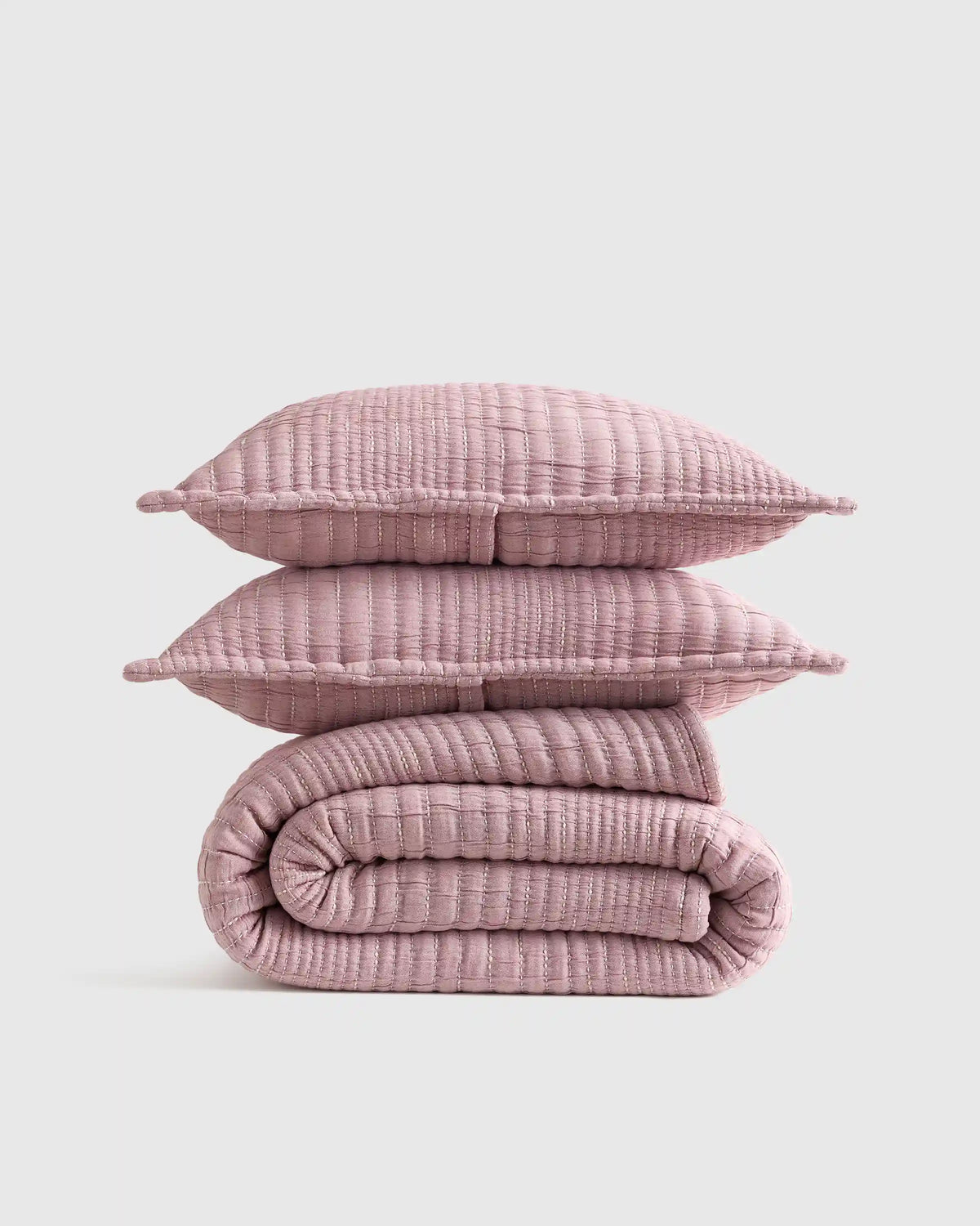 Organic Cotton Channel Stitch Coverlet Set