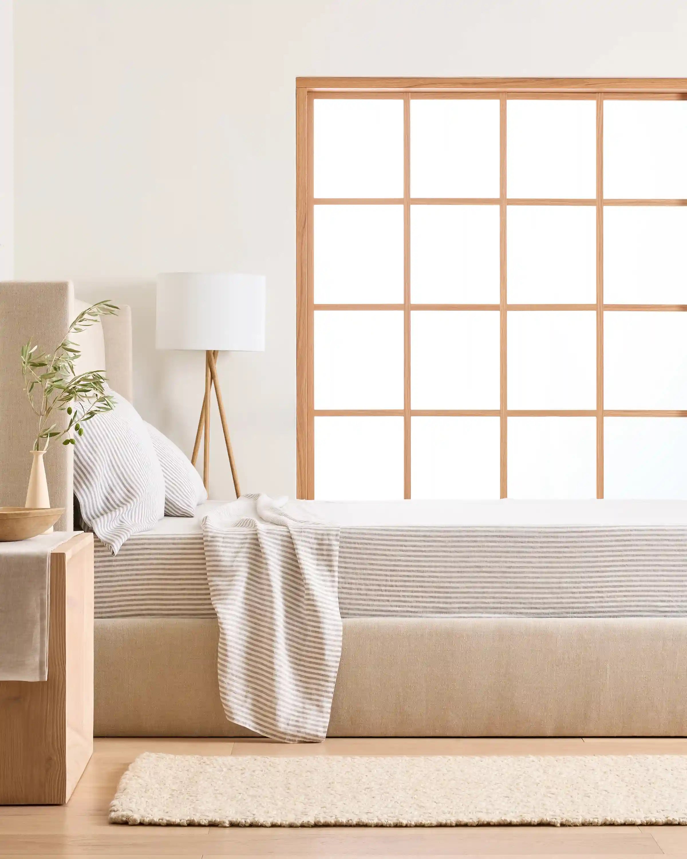 European Linen Stripe Pillowcases Set
