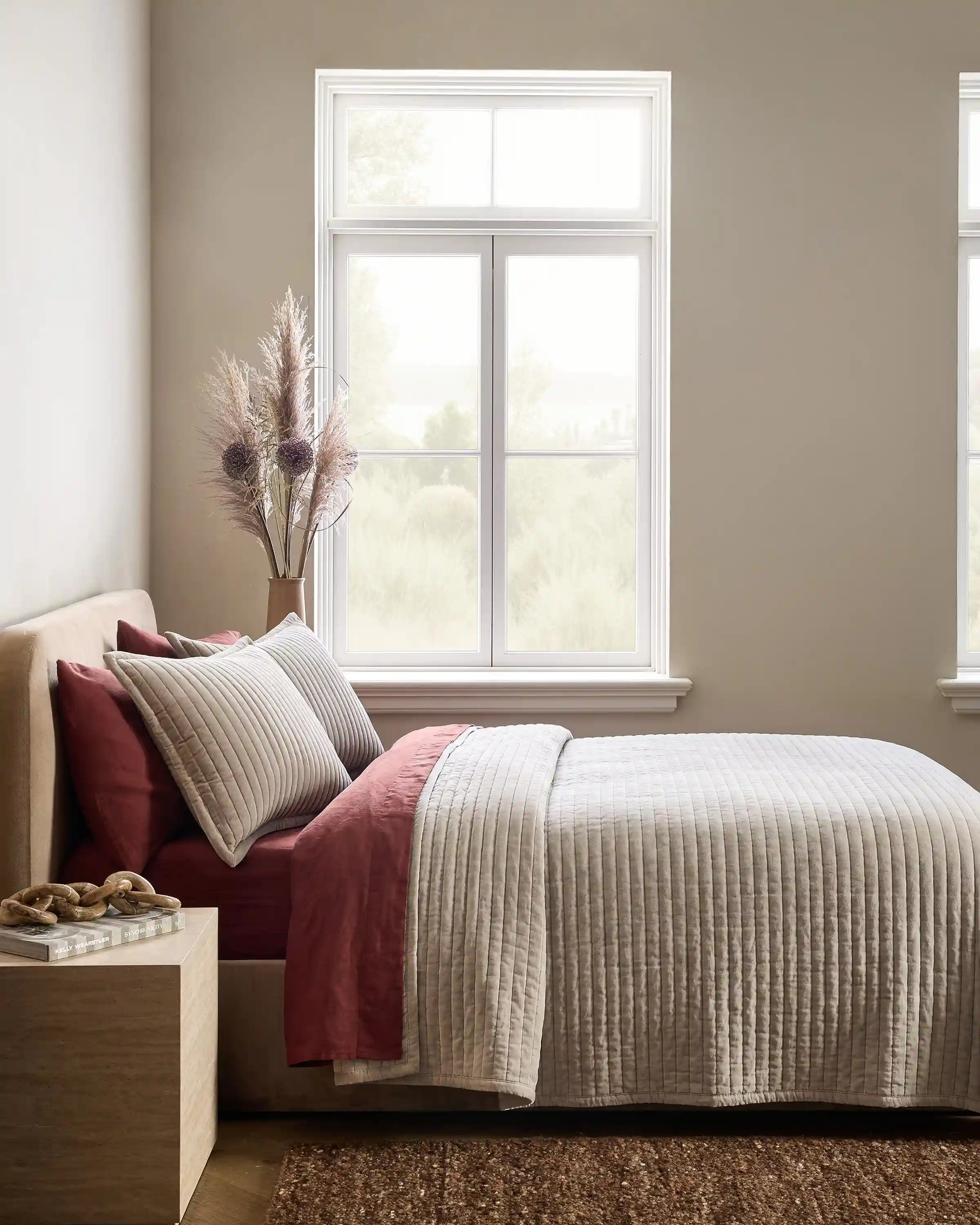 Cotton Velvet Horizontal Channel Quilt