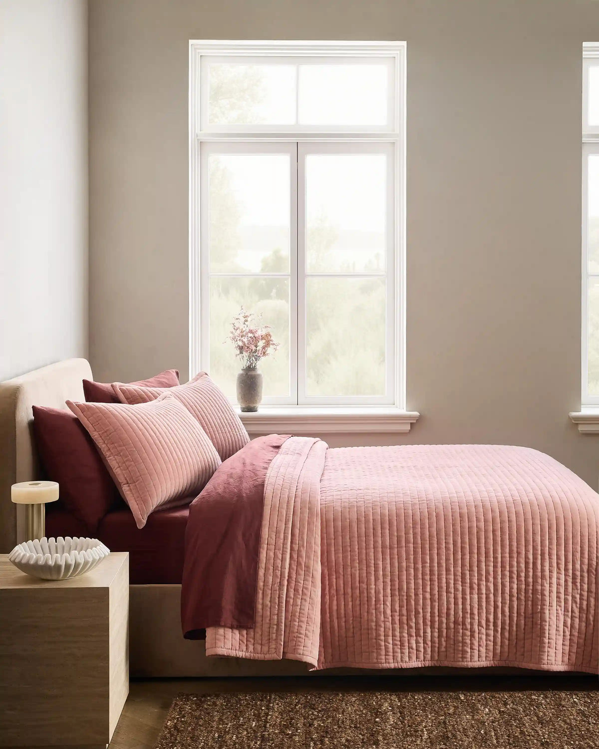 Cotton Velvet Horizontal Channel Quilt