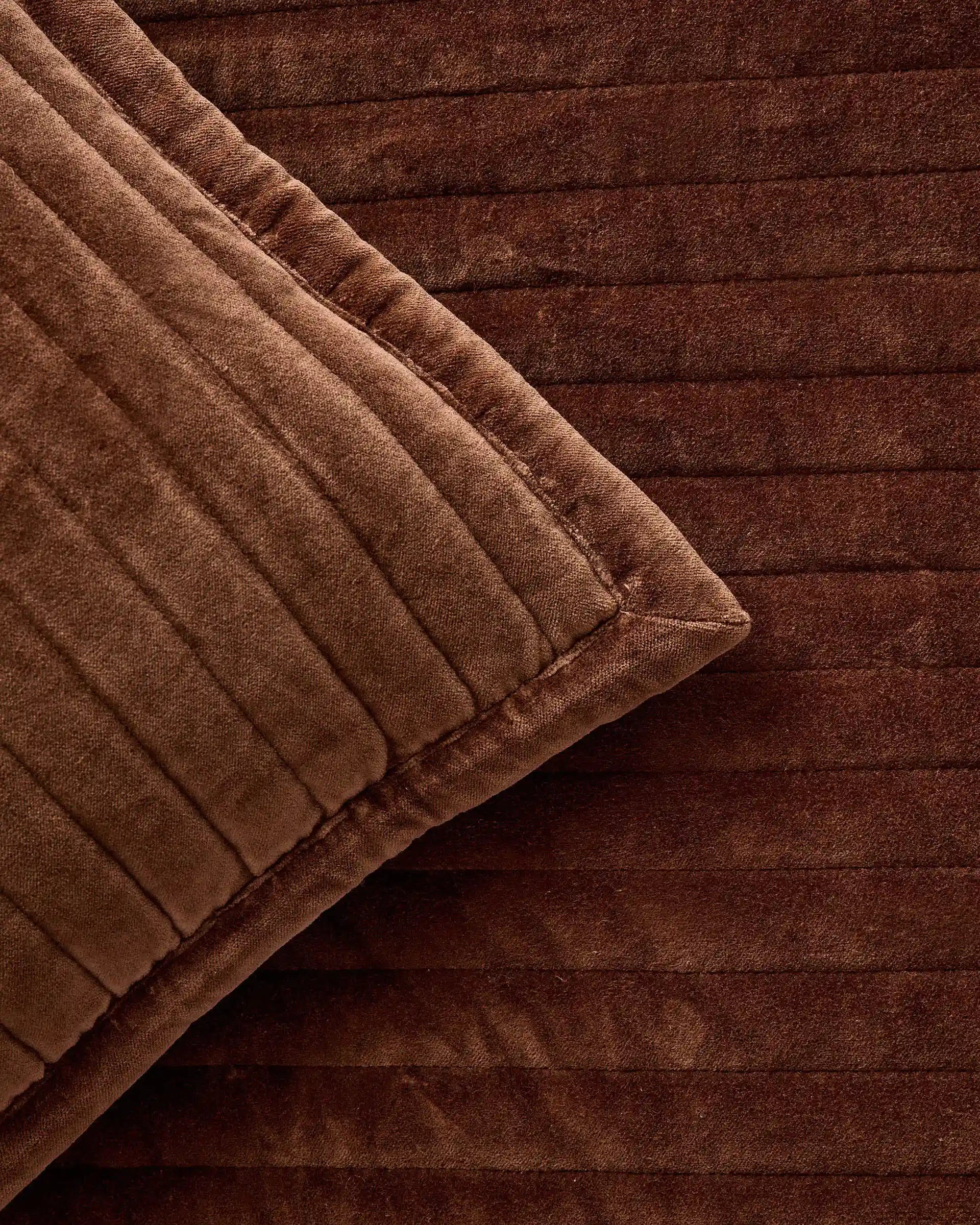 Cotton Velvet Wide Channel Quilted Sham Set