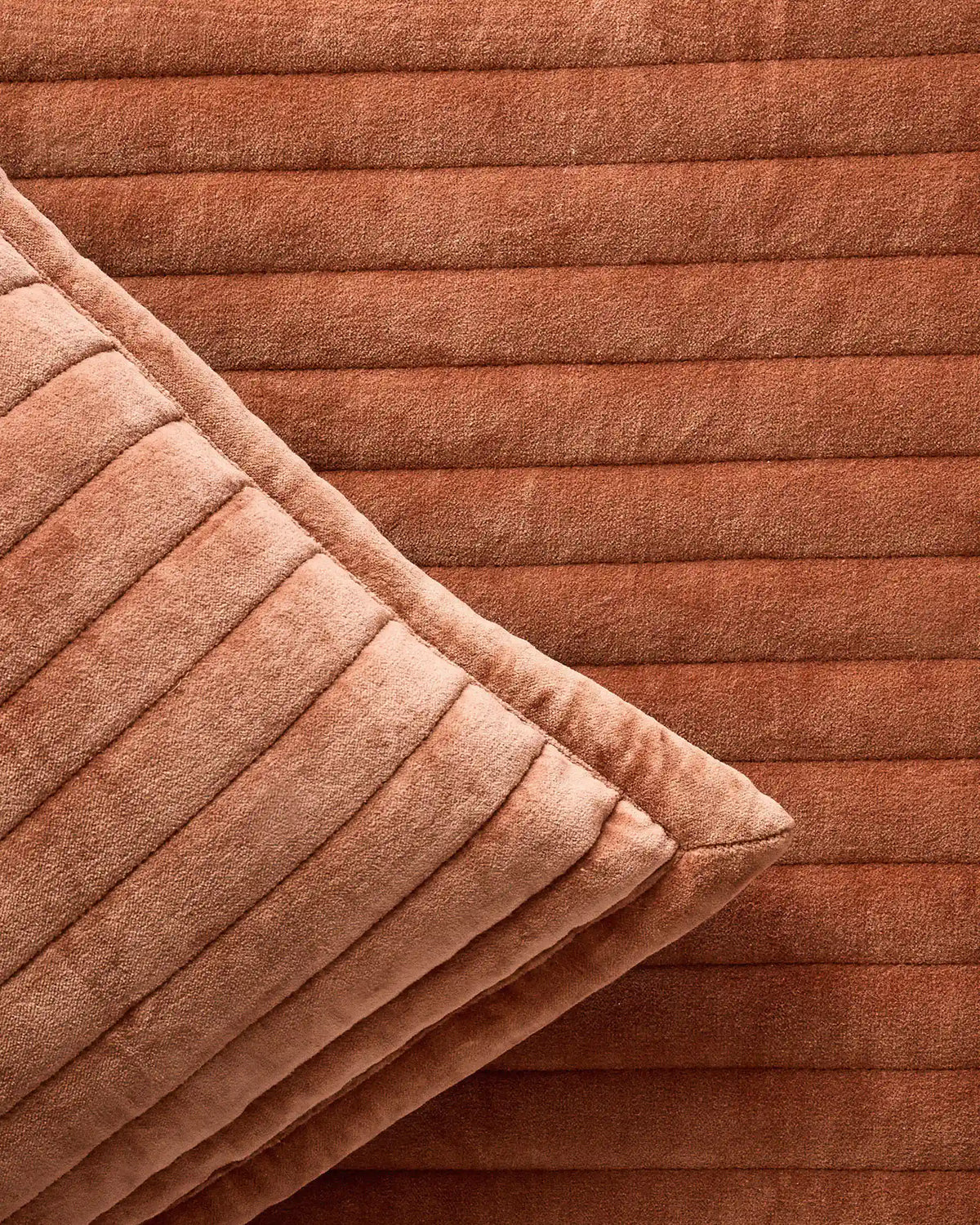 Cotton Velvet Wide Channel Quilted Sham Set