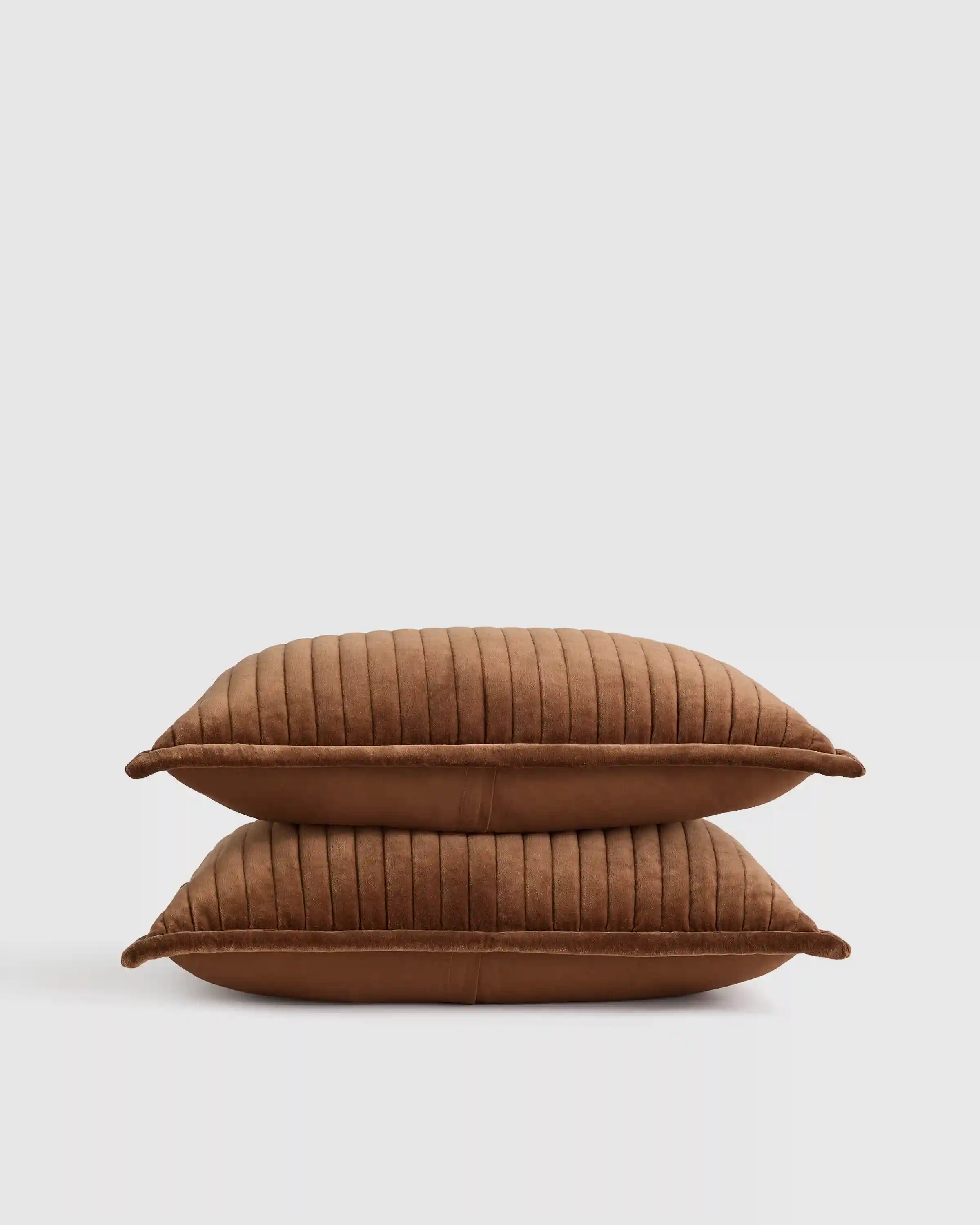 Cotton Velvet Wide Channel Quilted Sham Set