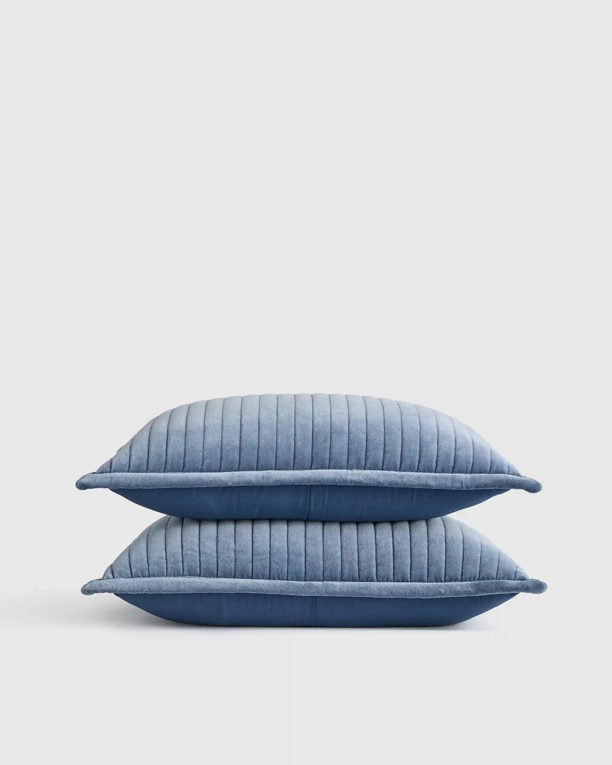 Cotton Velvet Wide Channel Quilted Sham Set