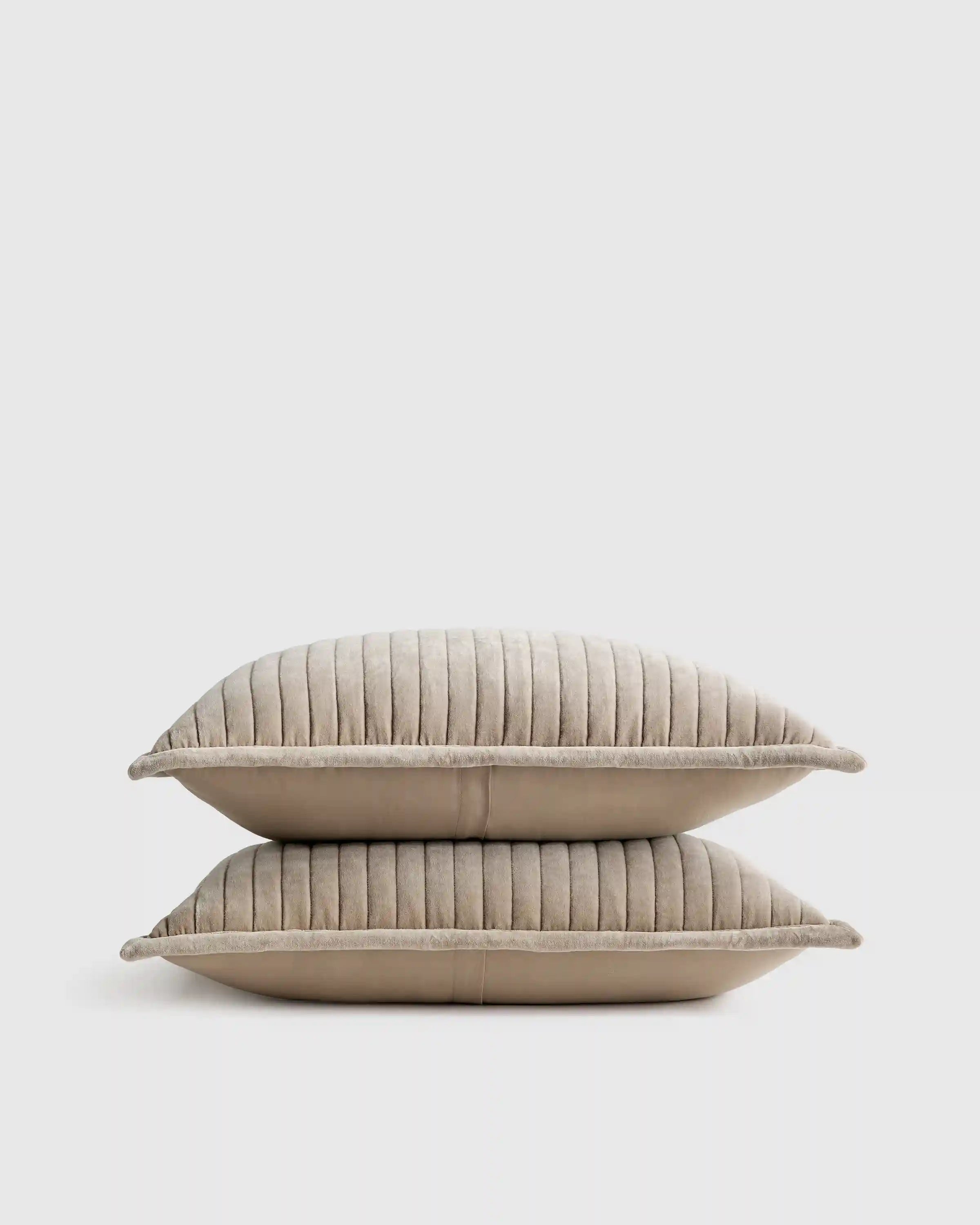 Cotton Velvet Wide Channel Quilted Sham Set