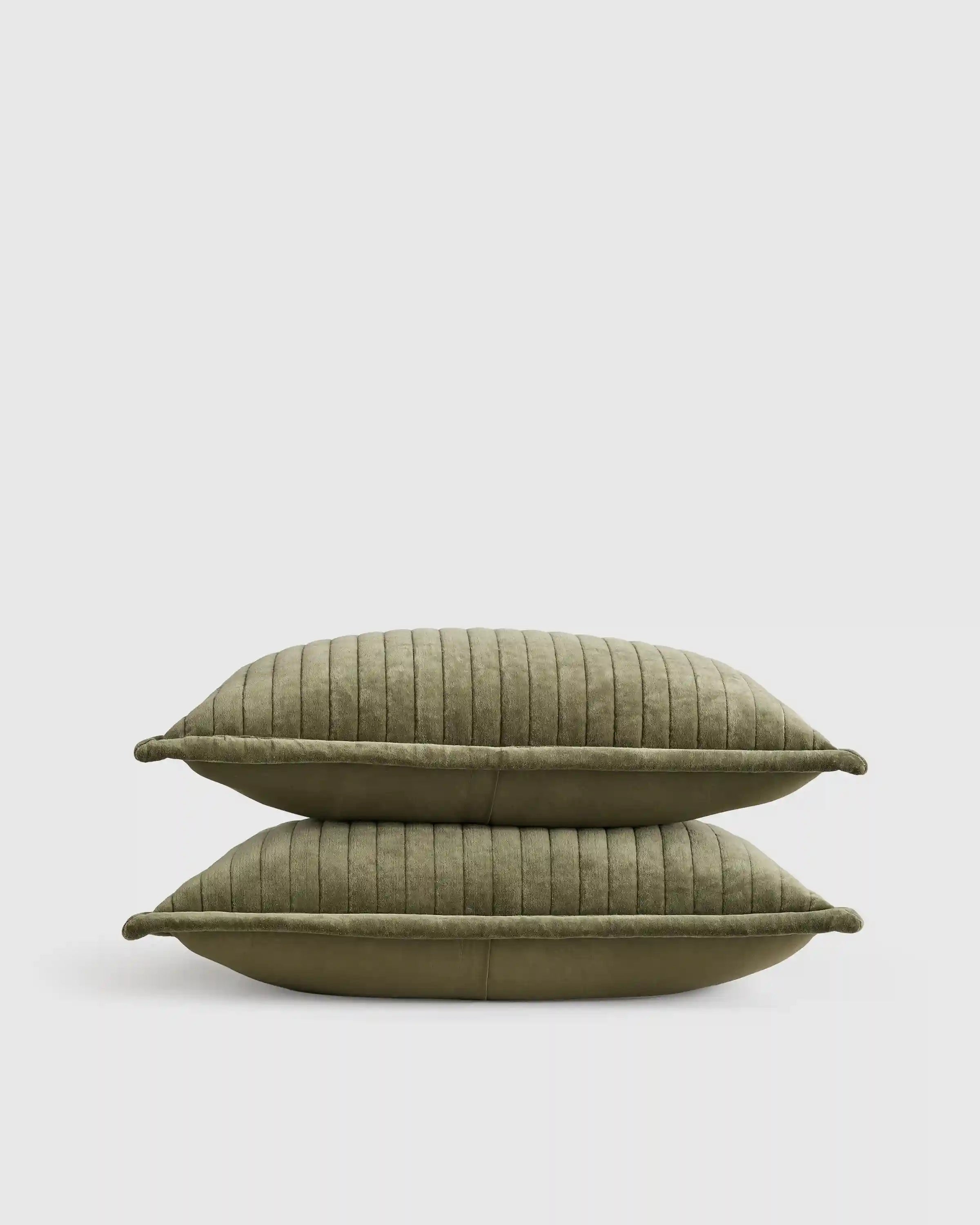 Cotton Velvet Wide Channel Quilted Sham Set
