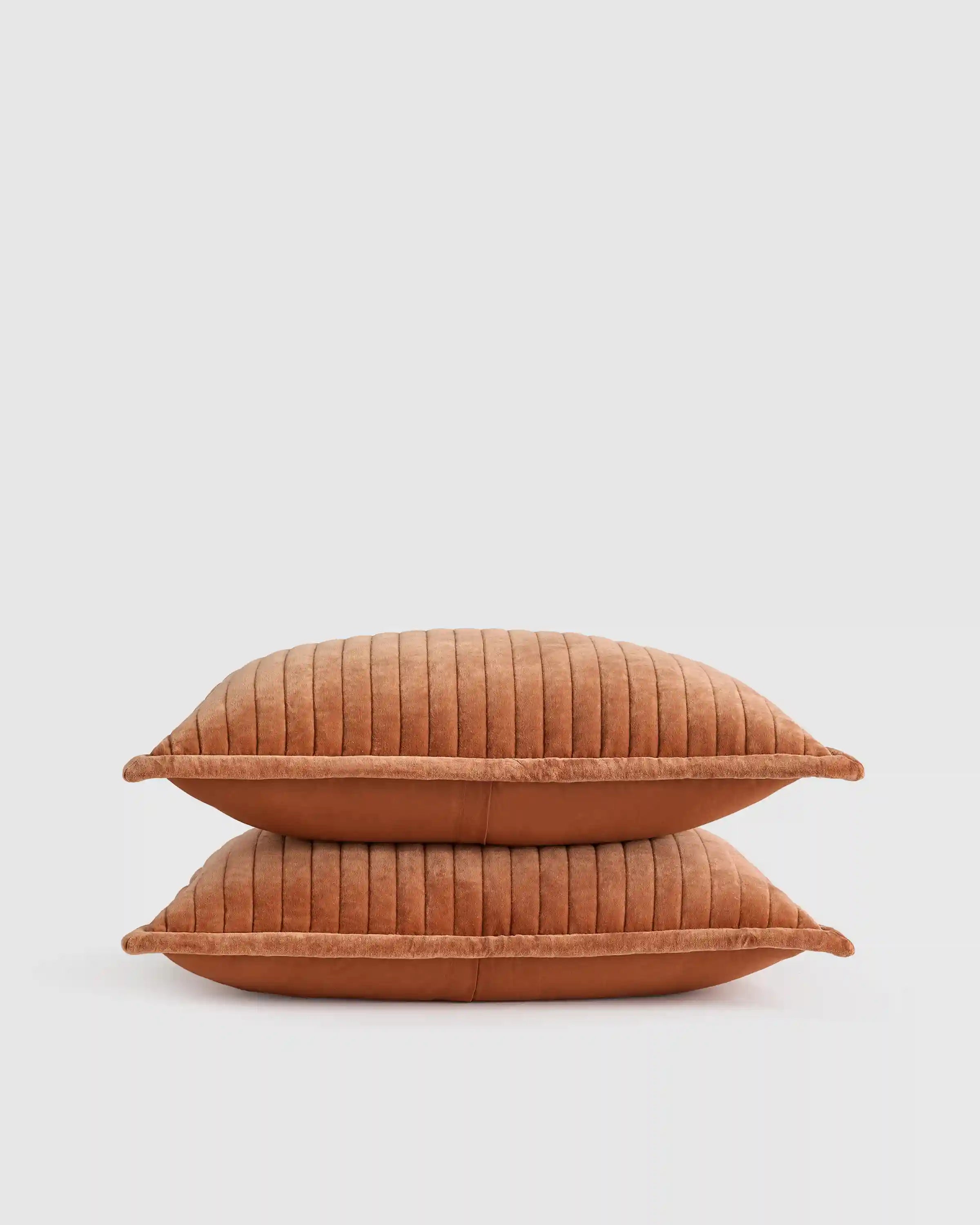 Cotton Velvet Wide Channel Quilted Sham Set