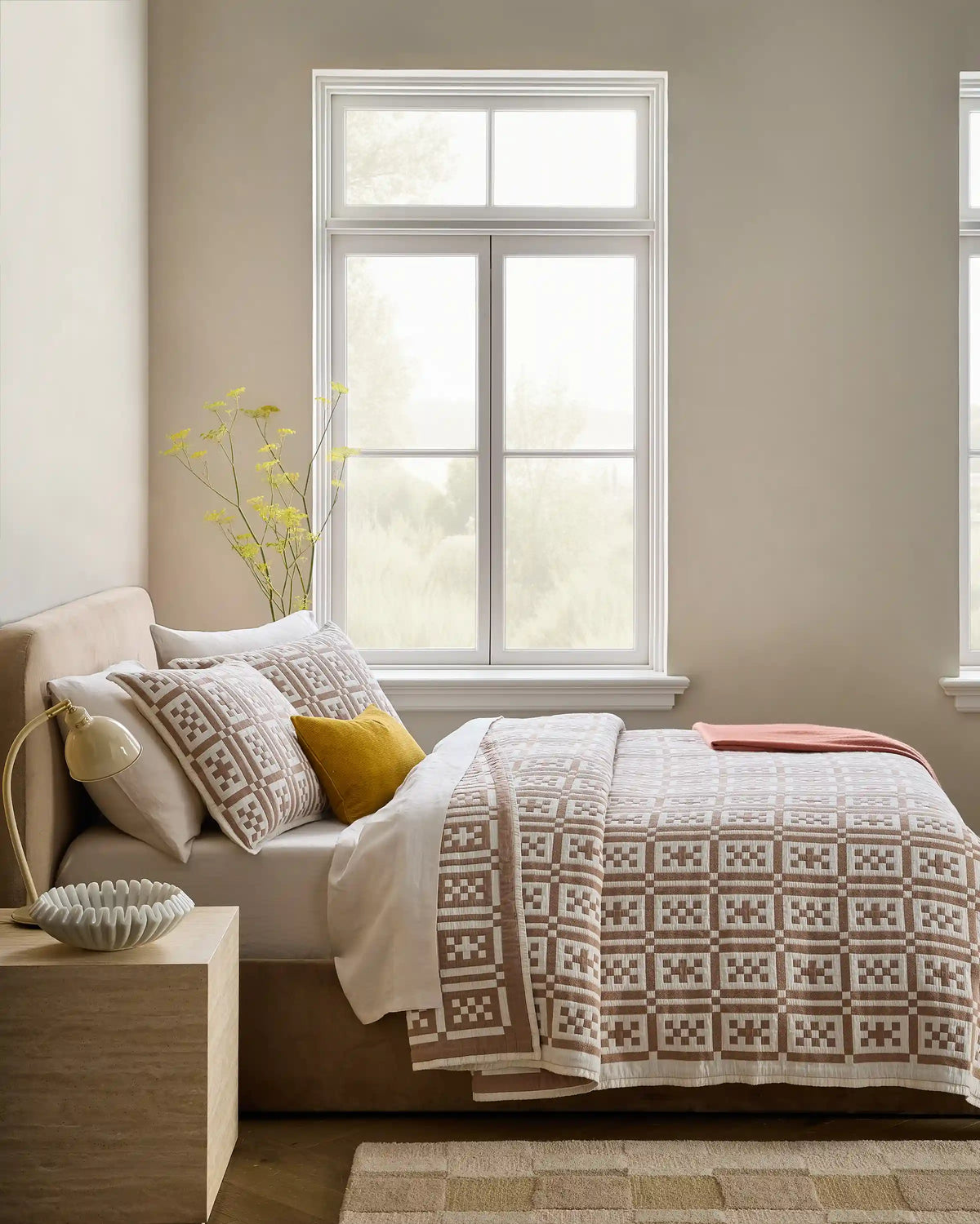 Organic Cotton Jacquard Geo Coverlet