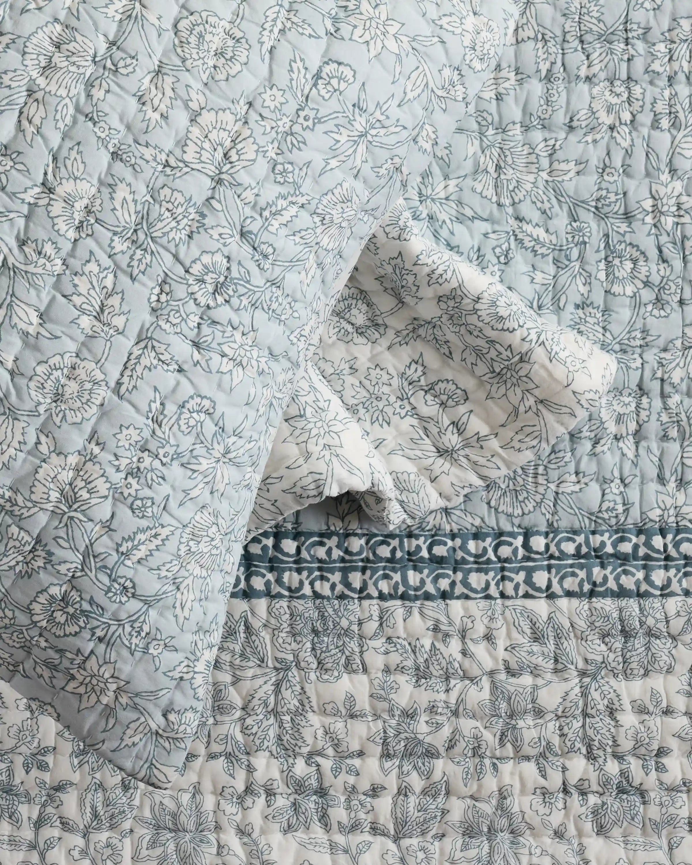 Organic Cotton Block Print Quilted Sham Set