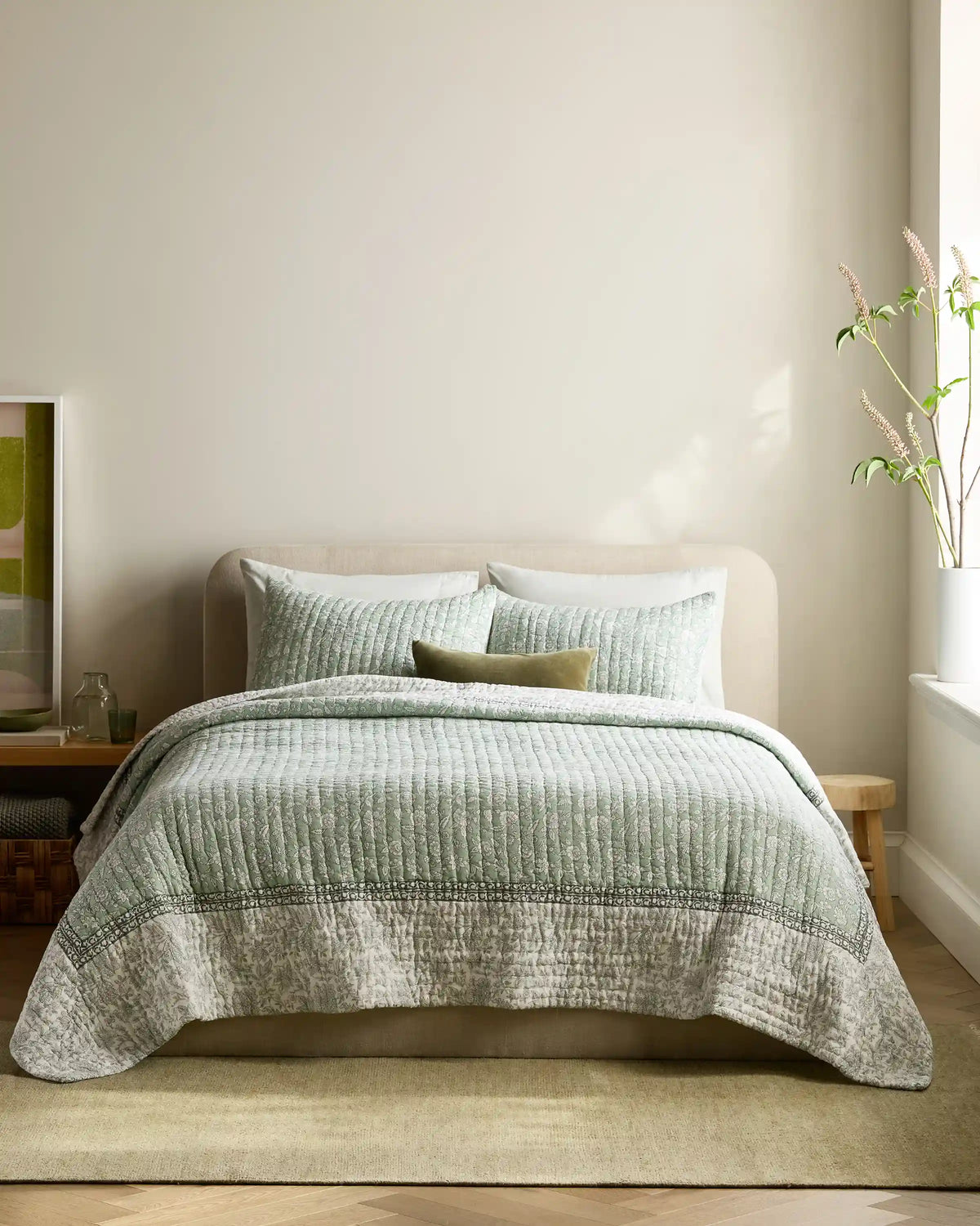 Organic Cotton Block Print Quilt Set