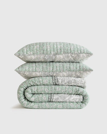 Organic Cotton Block Print Quilt Set
