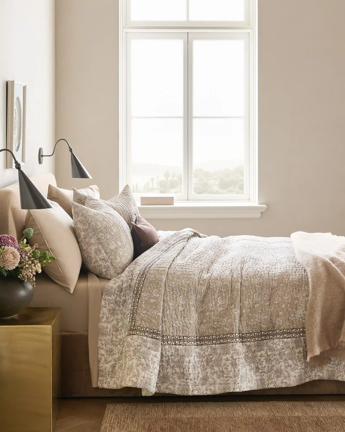 Organic Cotton Block Print Quilt Set