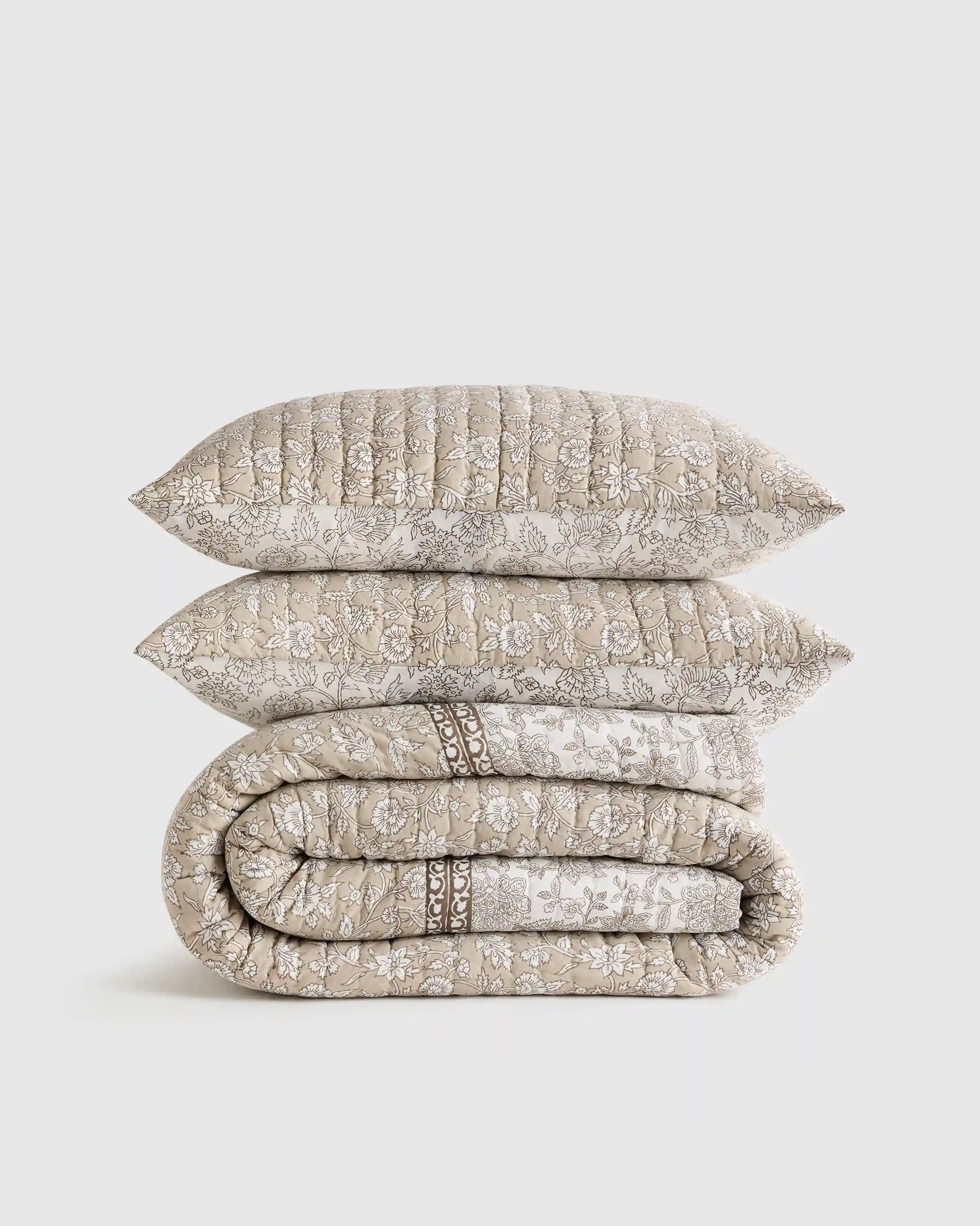 Organic Cotton Block Print Quilt Set