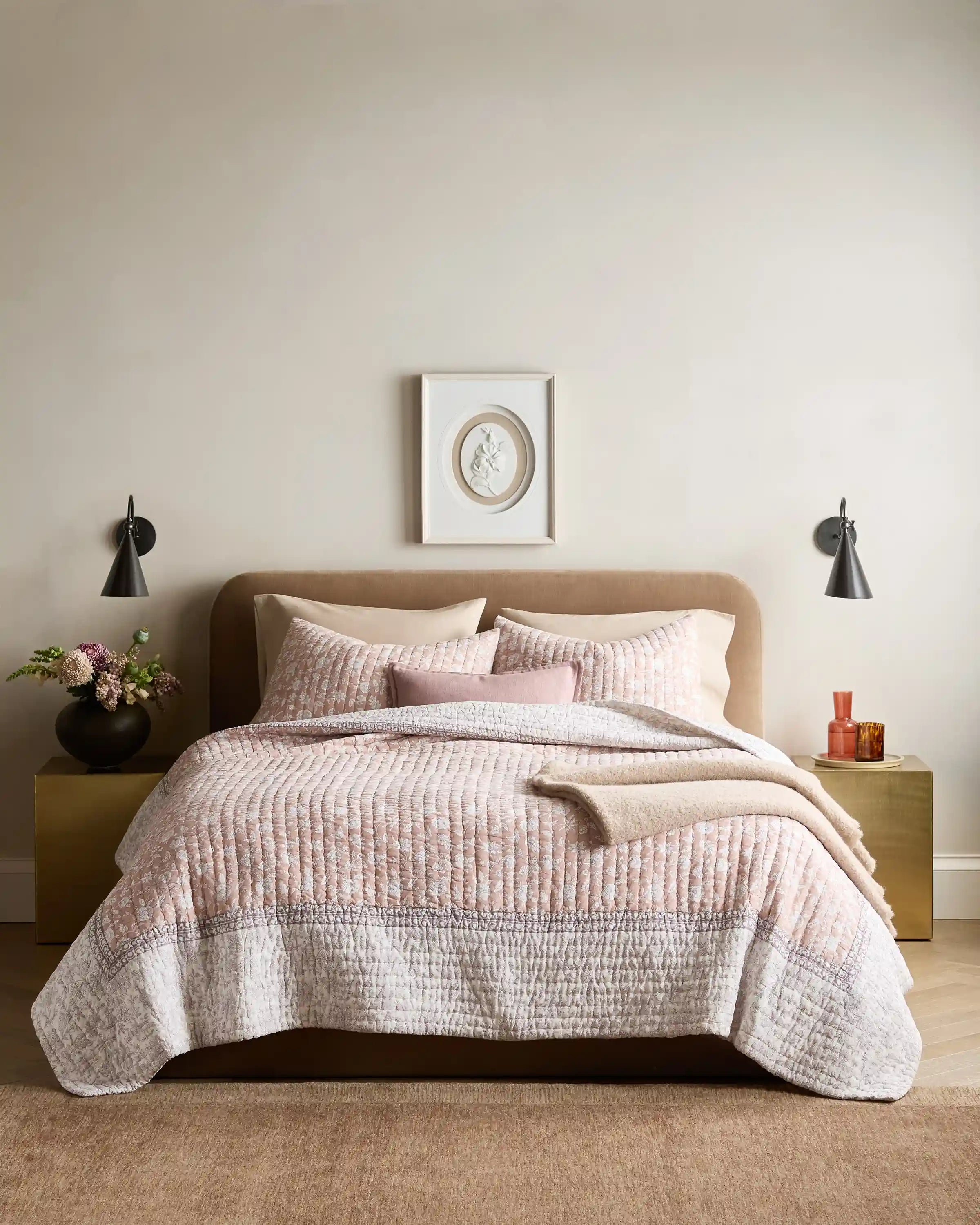 Organic Cotton Block Print Quilt Set