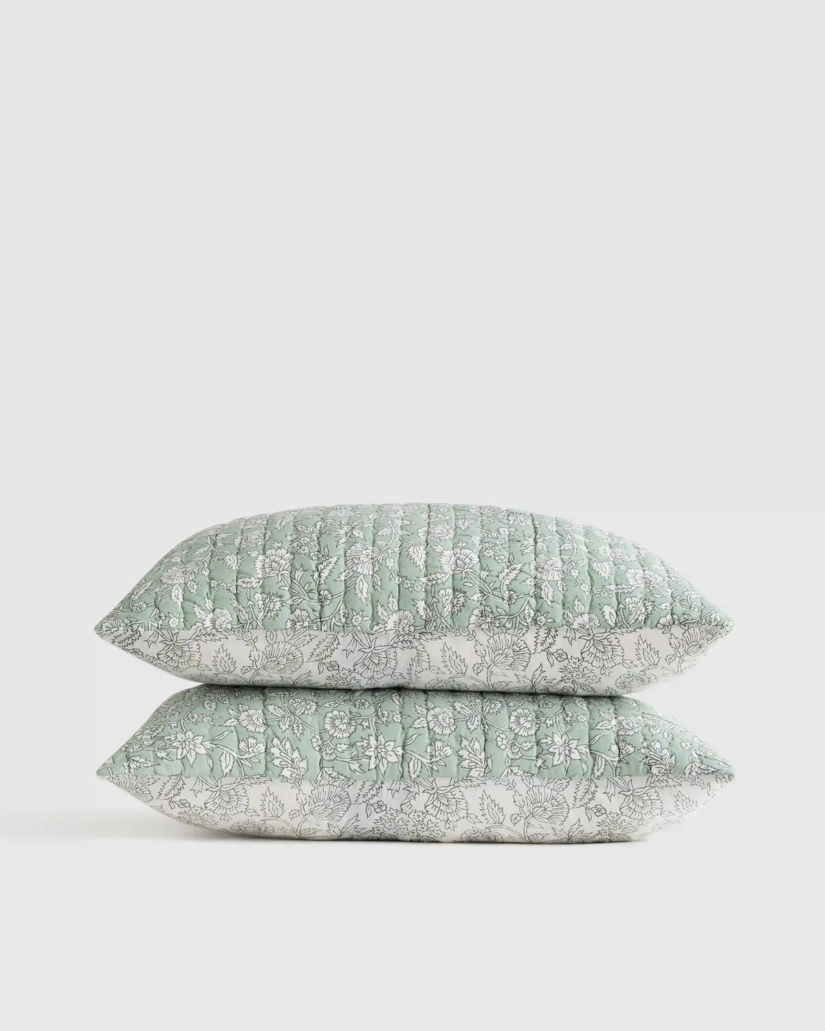 Organic Cotton Block Print Quilted Sham Set