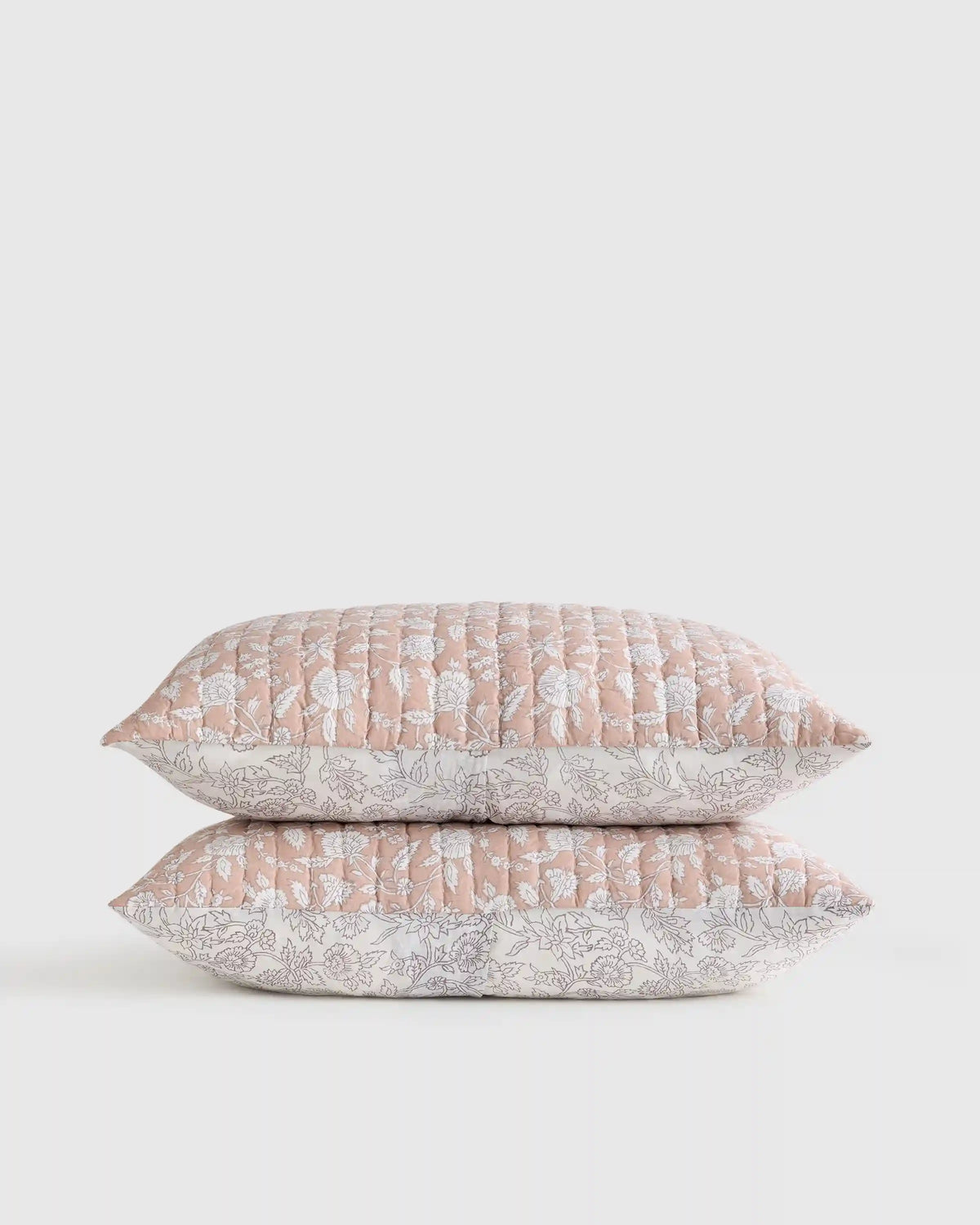 Organic Cotton Block Print Quilted Sham Set