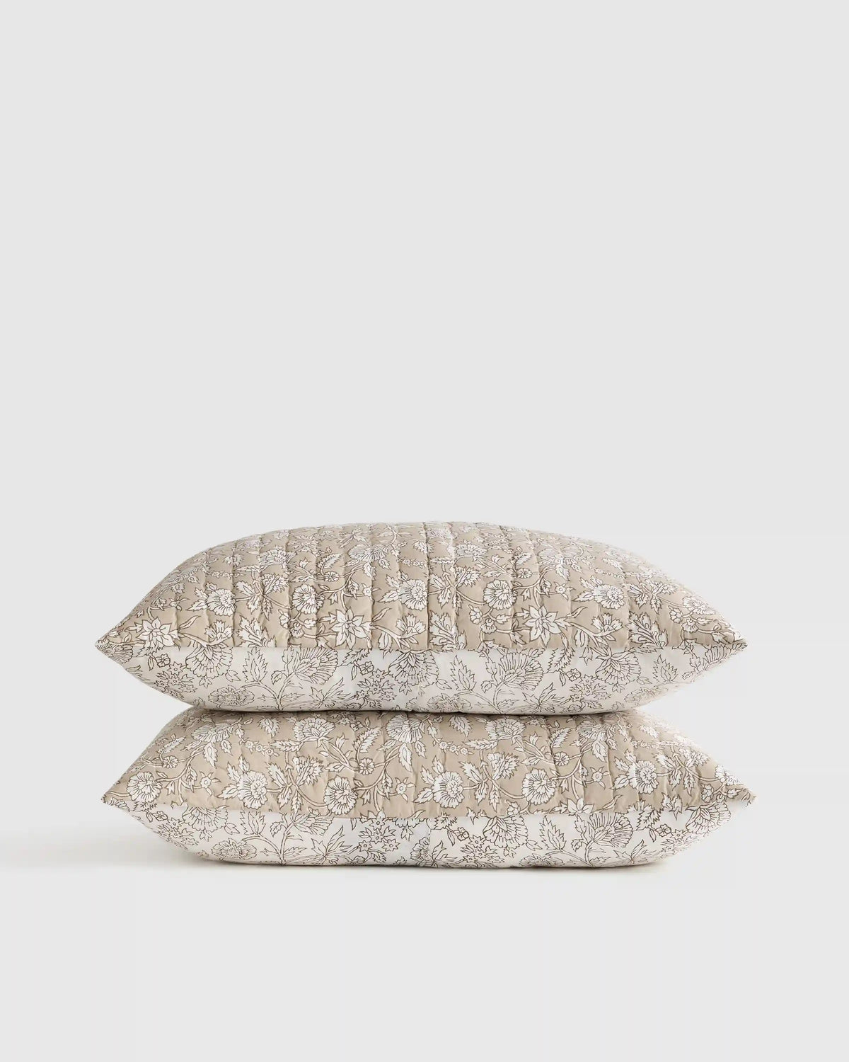 Organic Cotton Block Print Quilted Sham Set