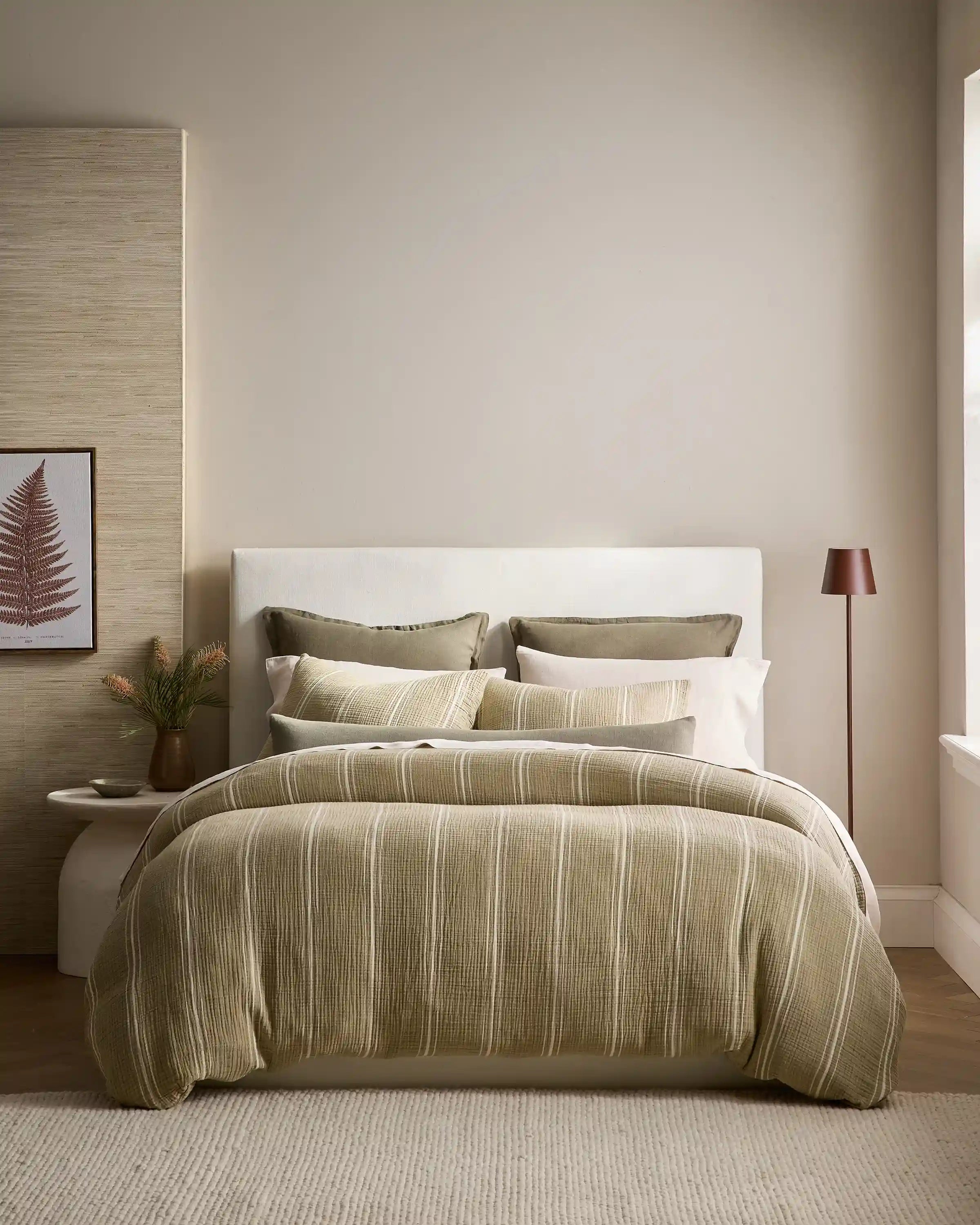 Organic Cotton Gauze Stripe Sham Set