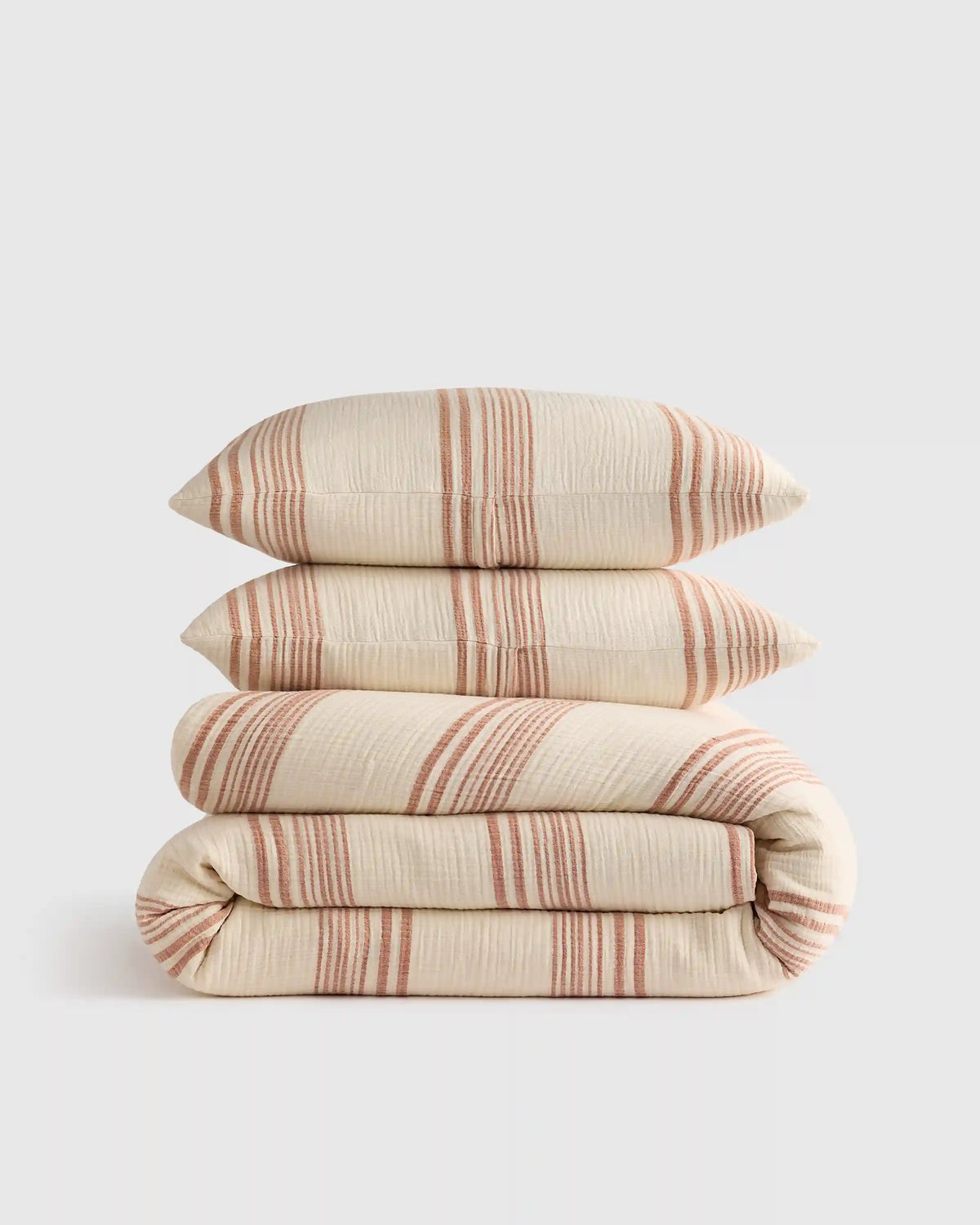 Organic Cotton Gauze Stripe Duvet Cover Set